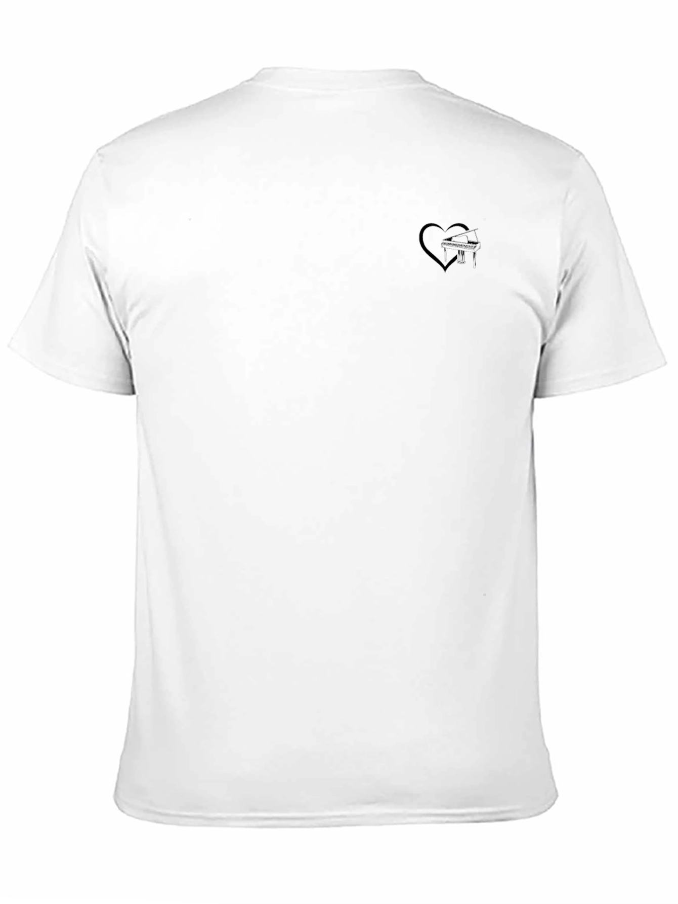 Mens Black Graphic T-Shirt with Heart & Airplane Design