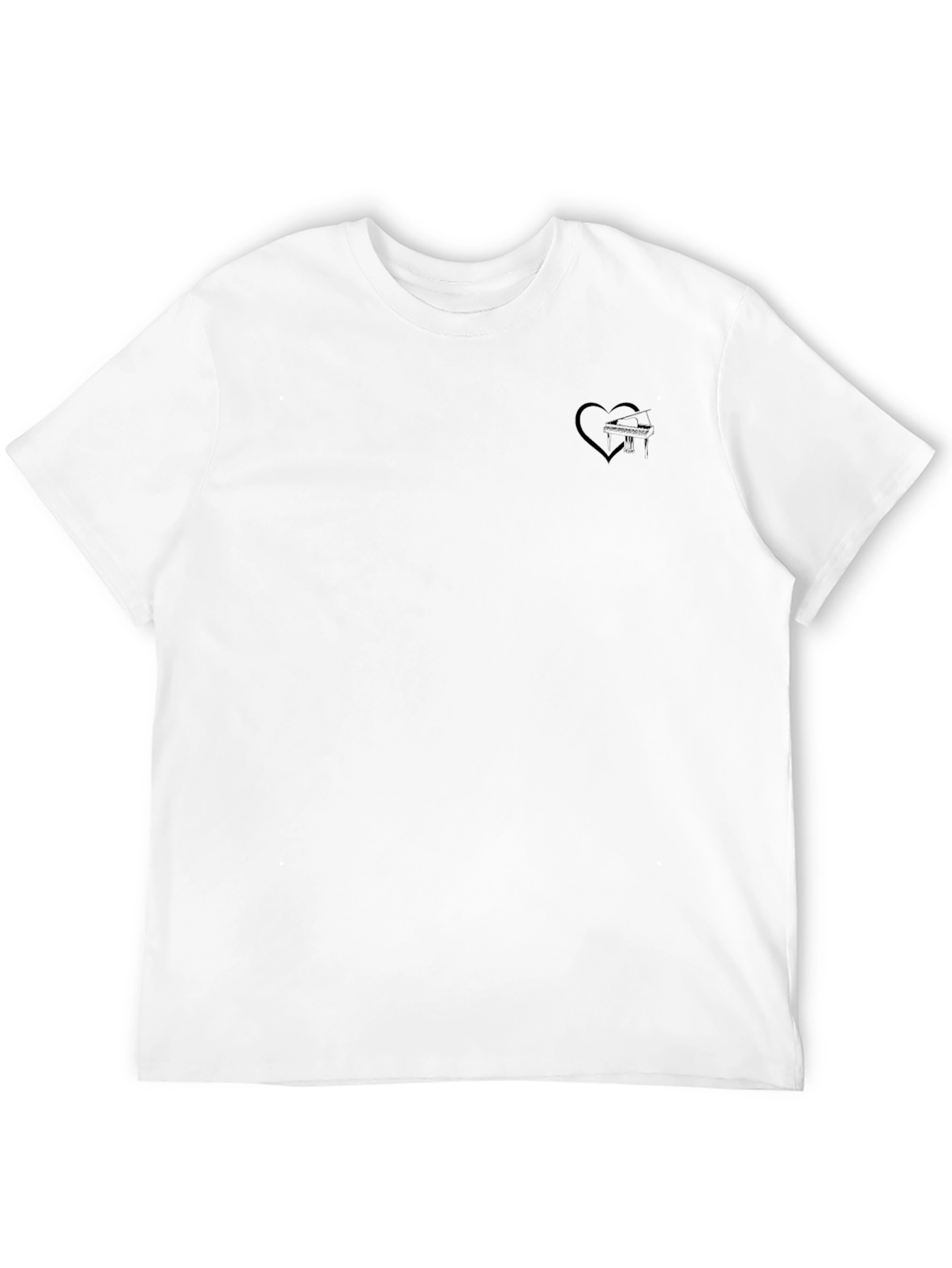 Mens Black Graphic T-Shirt with Heart & Airplane Design