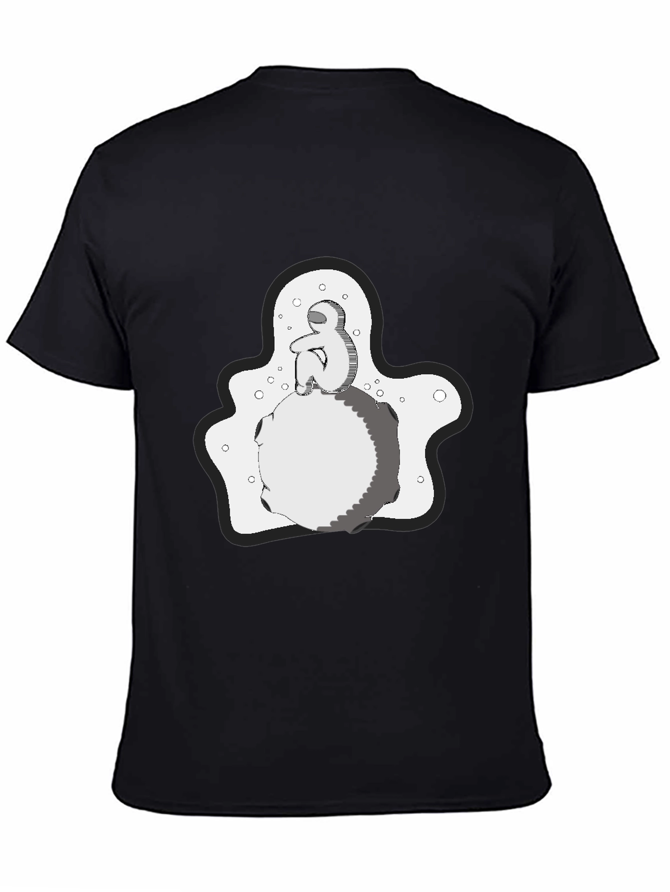 Contemplative Graphic Print T-Shirt - Black