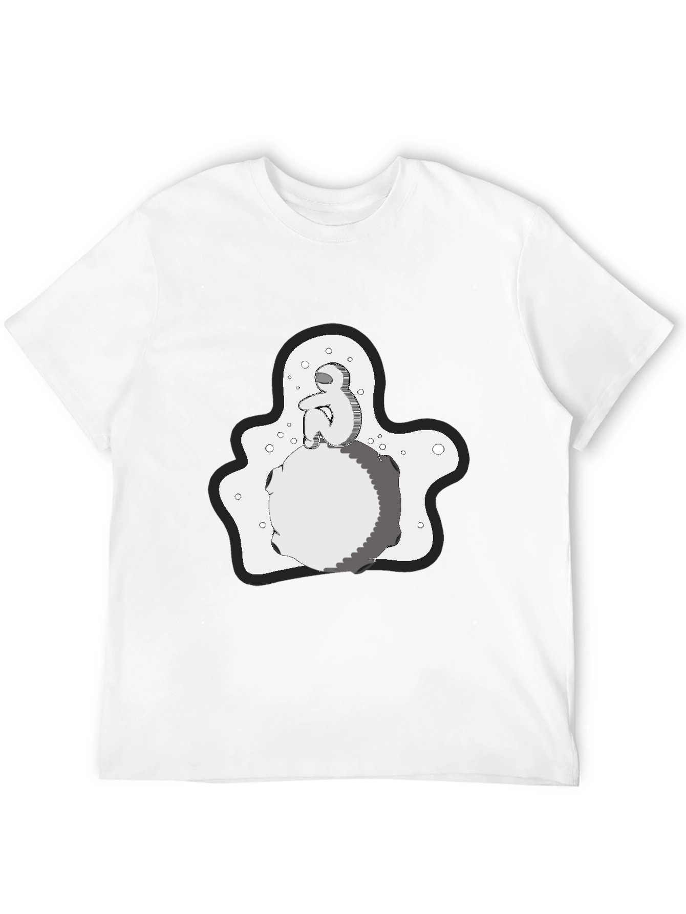 Contemplative Graphic Print T-Shirt - Black