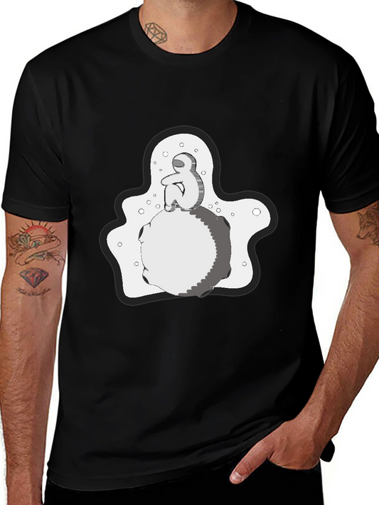 Contemplative Graphic Print T-Shirt - Black