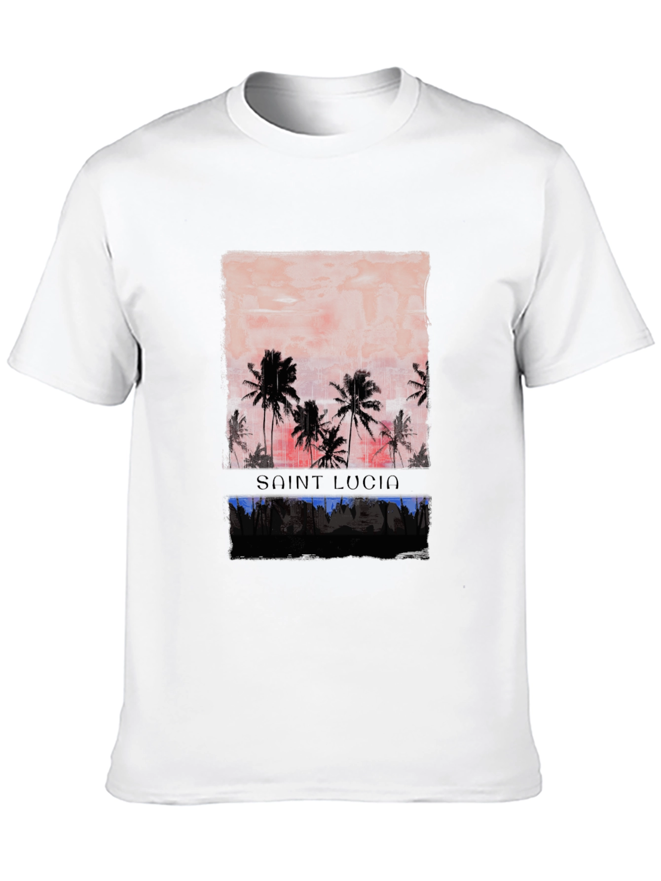 Saint Lucia Palm Sunset Graphic Tee