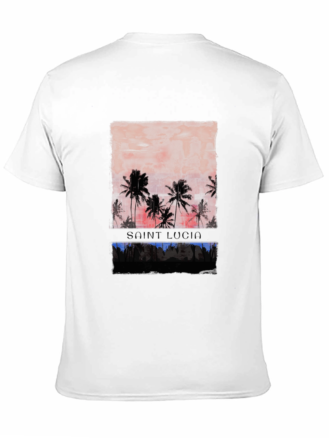 Saint Lucia Palm Sunset Graphic Tee