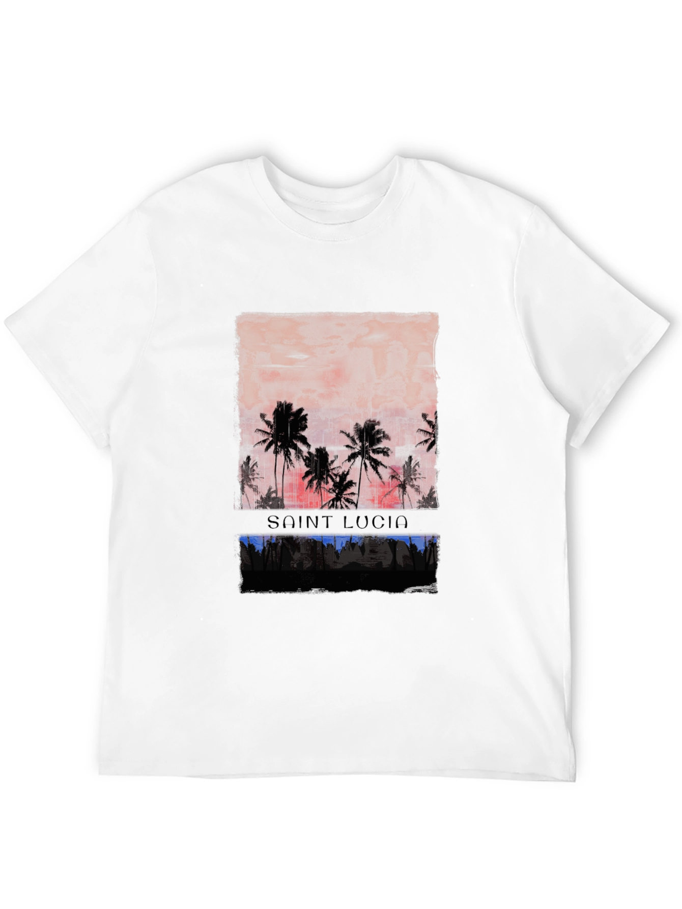 Saint Lucia Palm Sunset Graphic Tee