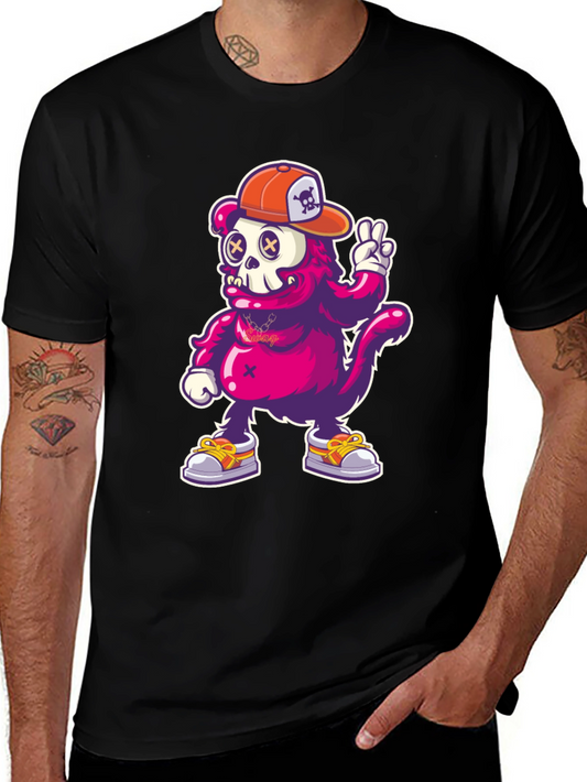 Cartoon Monkey T-Shirt - Skull Cap