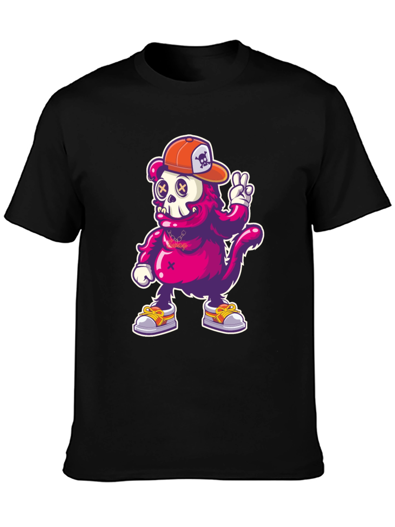 Cartoon Monkey T-Shirt - Skull Cap