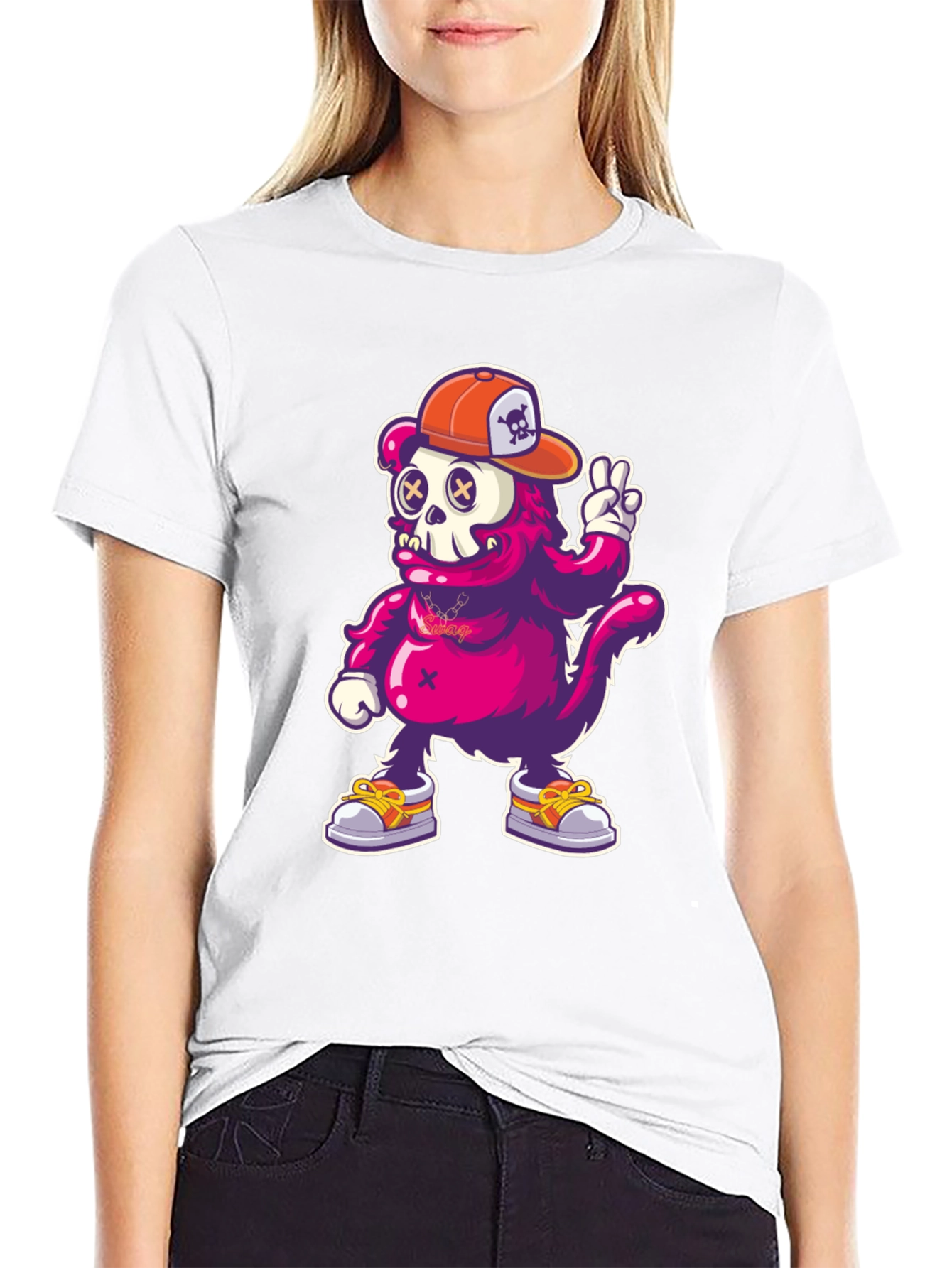 Cartoon Monkey T-Shirt - Skull Cap