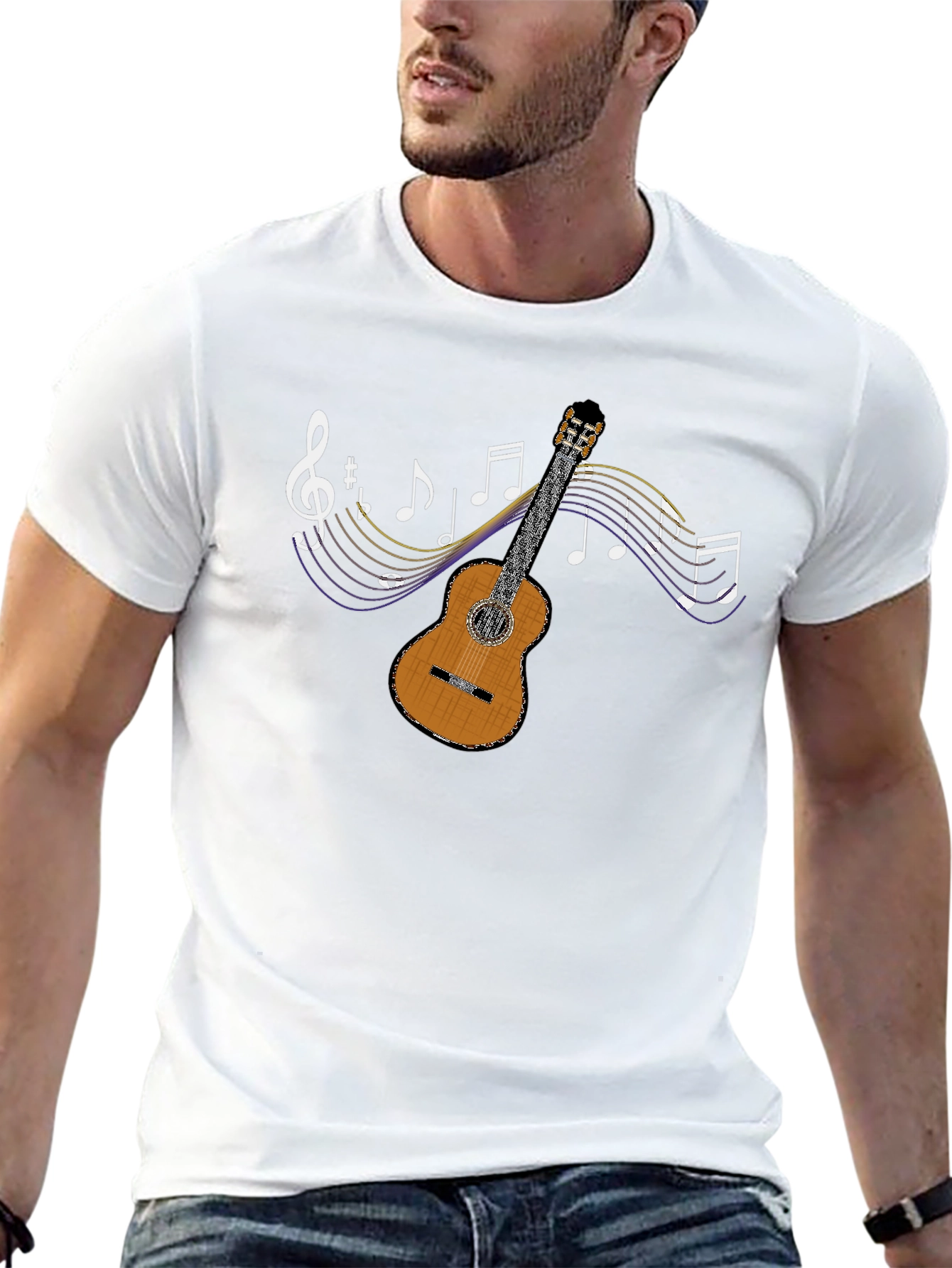 Musical Guitar Graphic T-Shirt