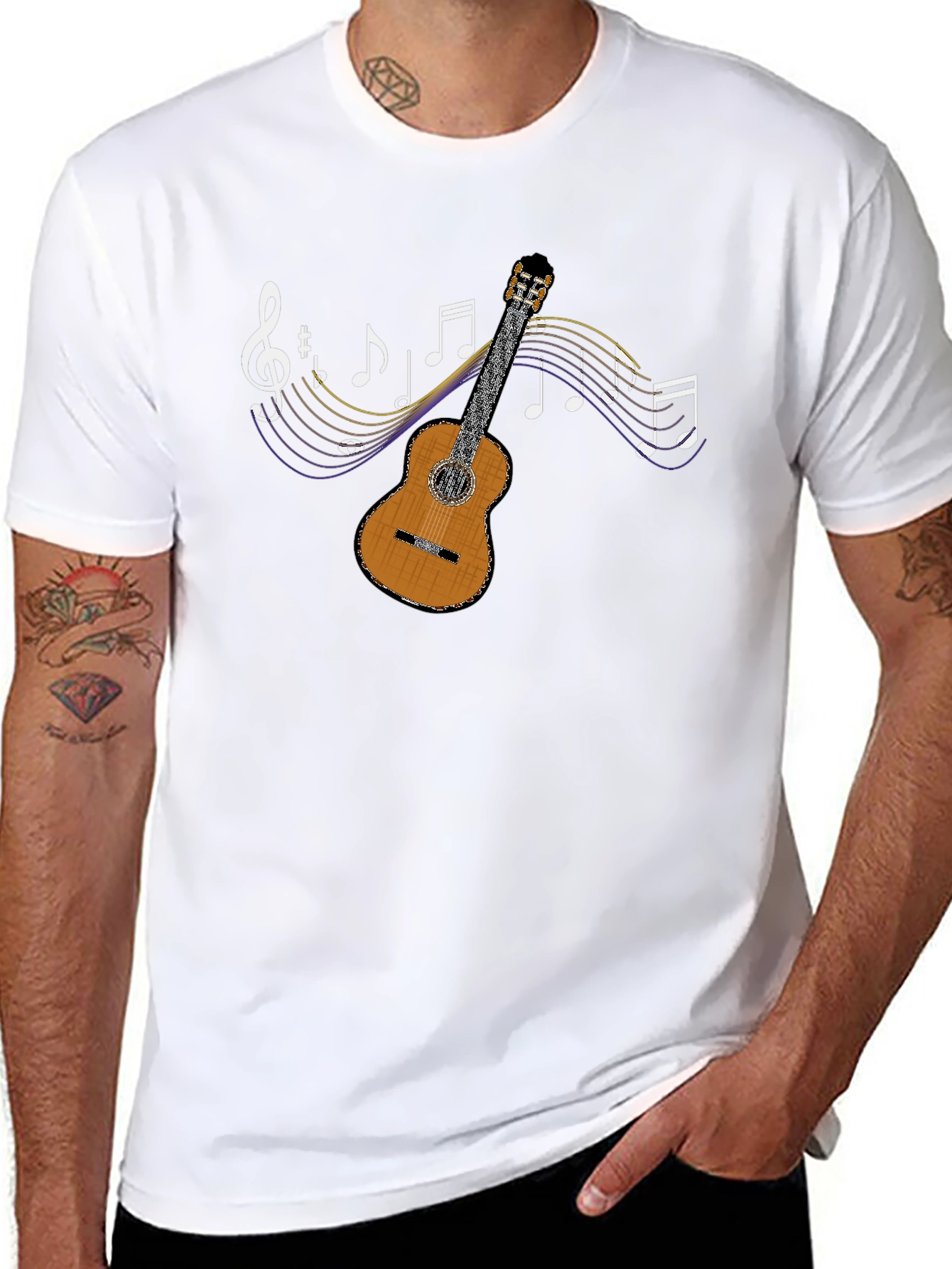 Musical Guitar Graphic T-Shirt