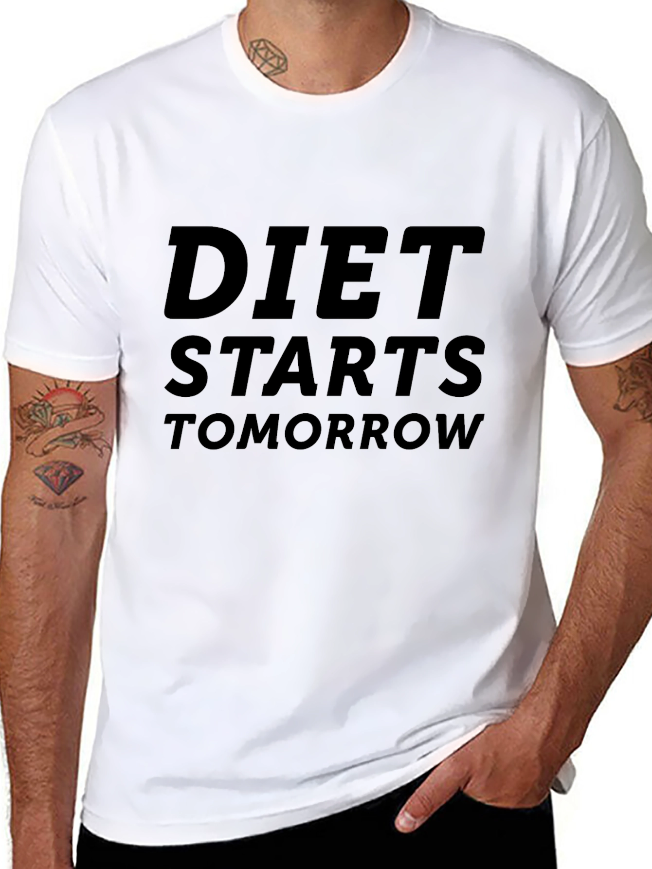 Funny Diet Starts Tomorrow Graphic T-Shirt
