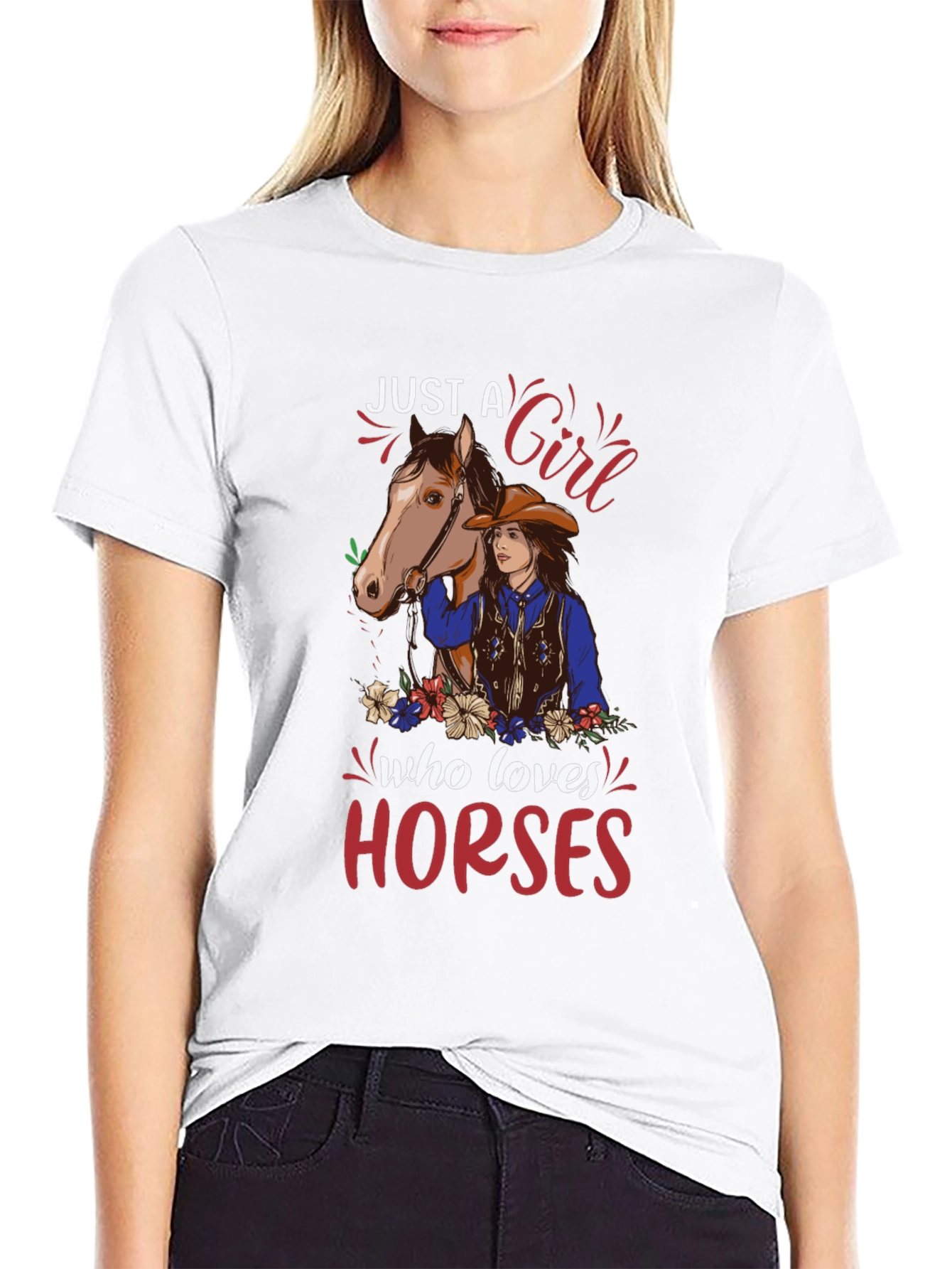 Just a Girl Who Loves Horses Graphic Tee