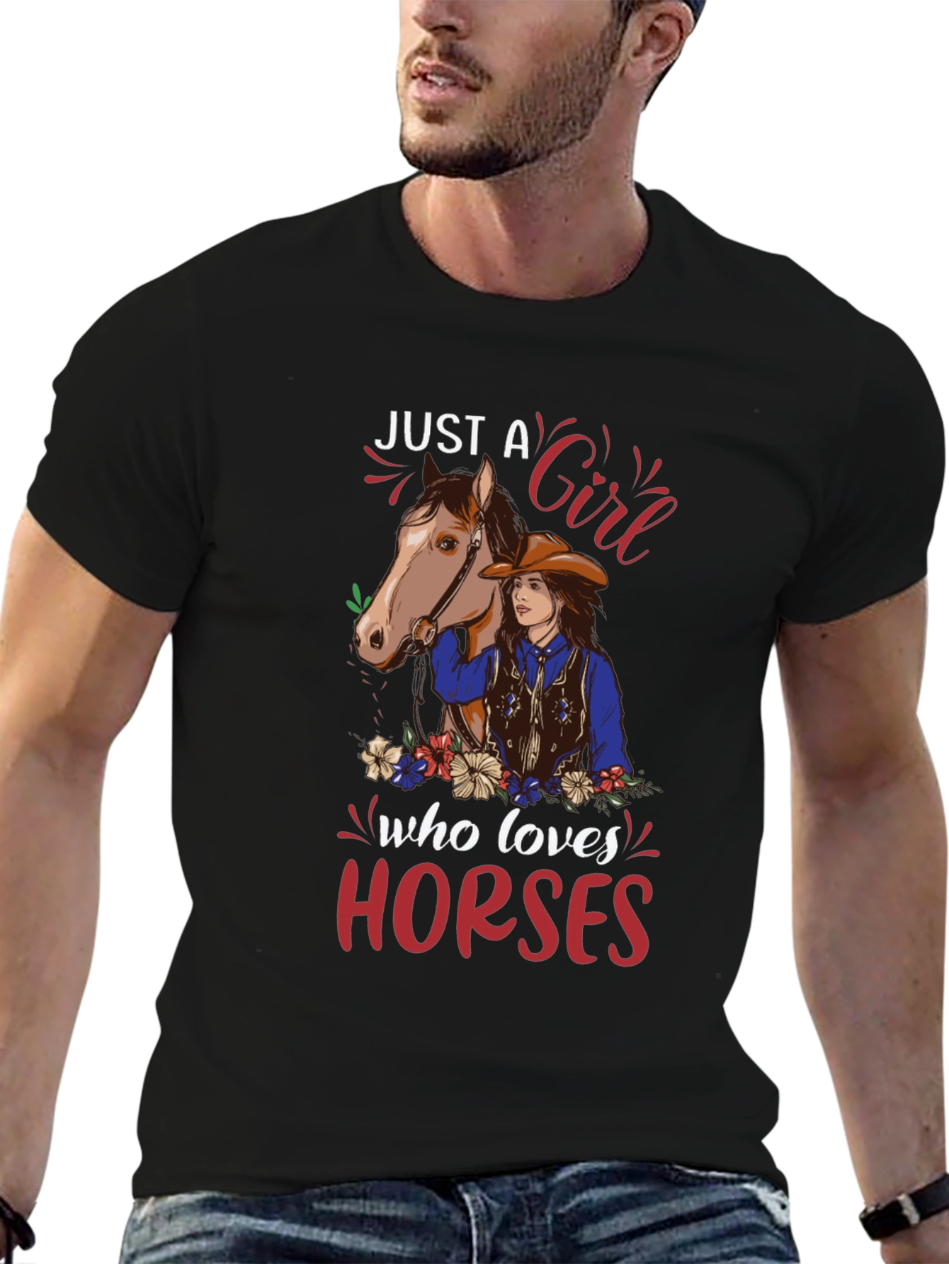 Just a Girl Who Loves Horses Graphic Tee