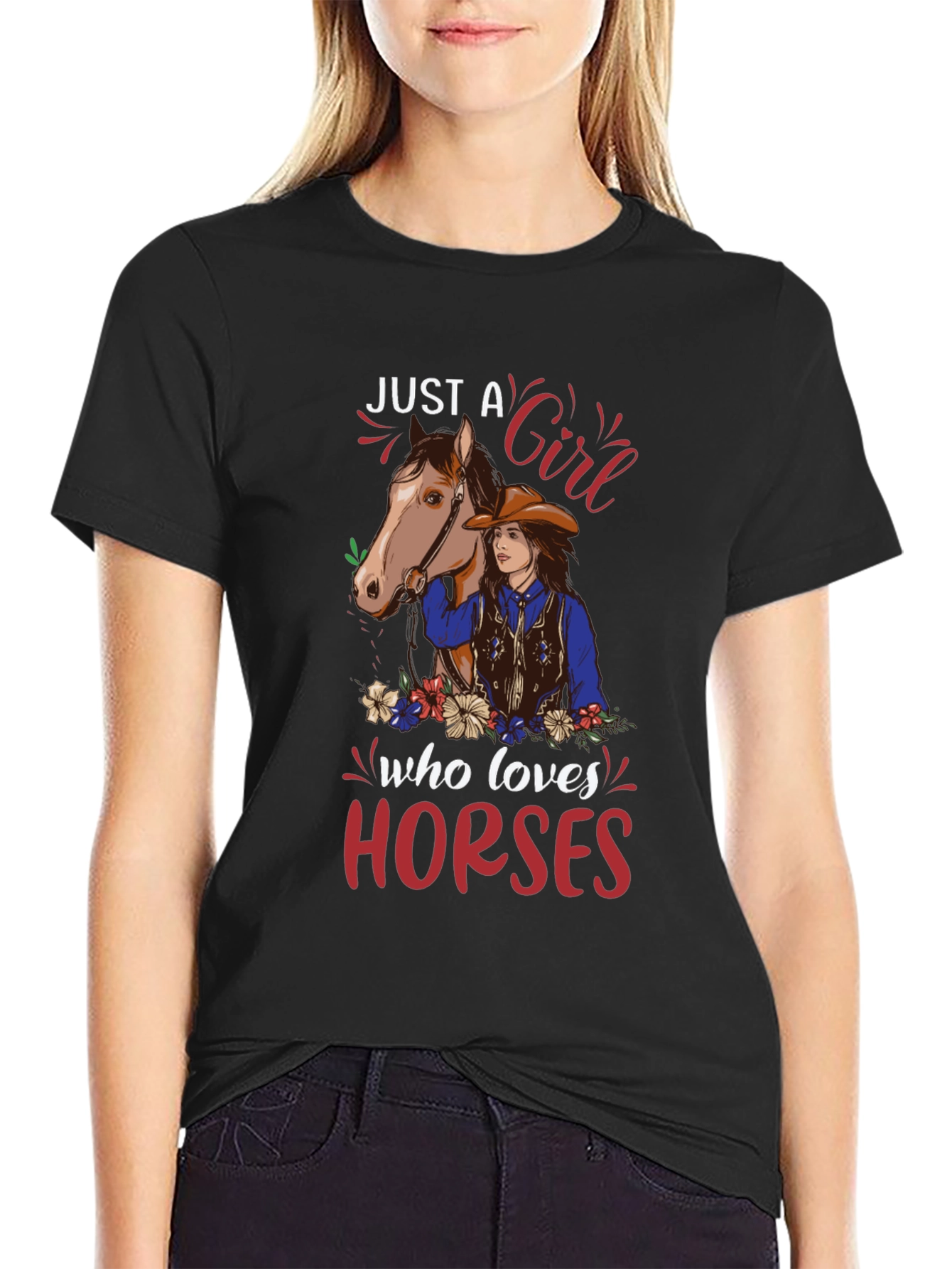 Just a Girl Who Loves Horses Graphic Tee