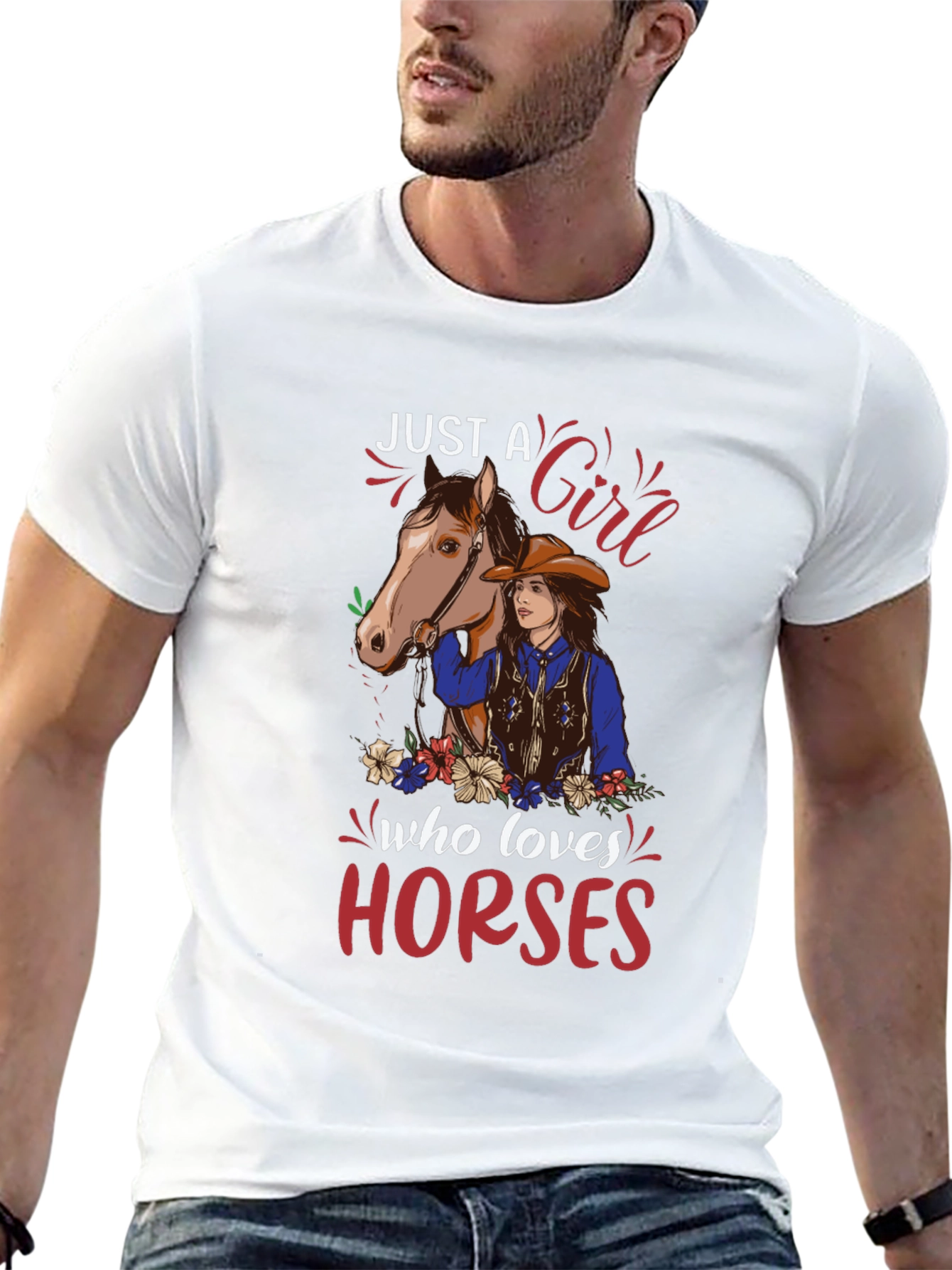 Just a Girl Who Loves Horses Graphic Tee