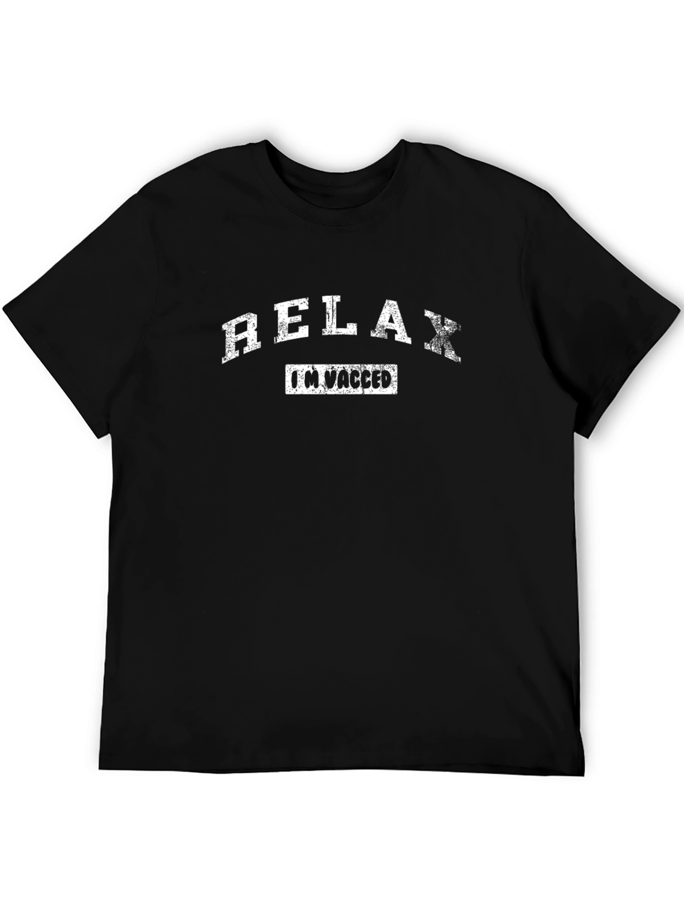 Relax Im Vaccinated Black Graphic T-Shirt