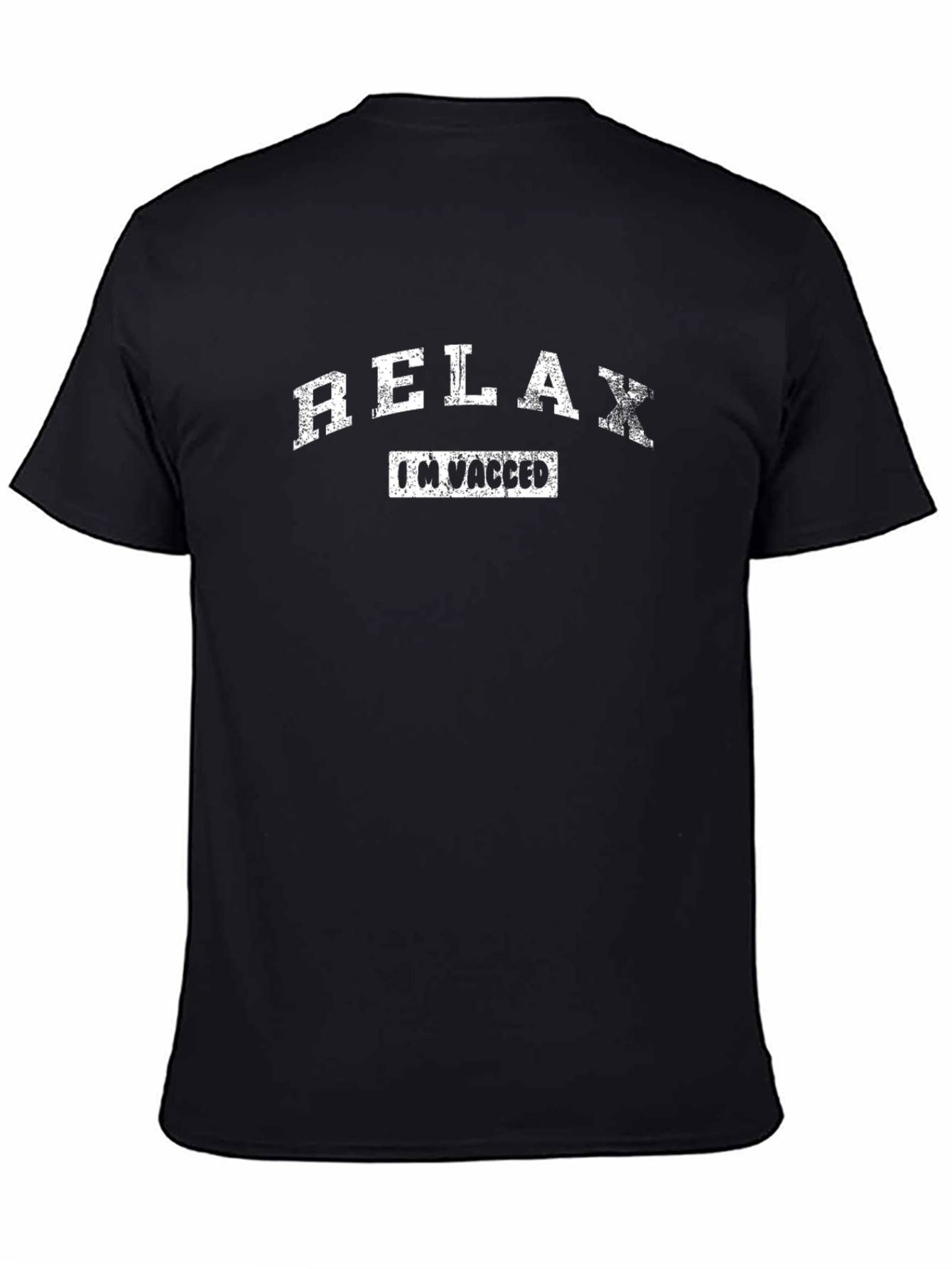 Relax Im Vaccinated Black Graphic T-Shirt