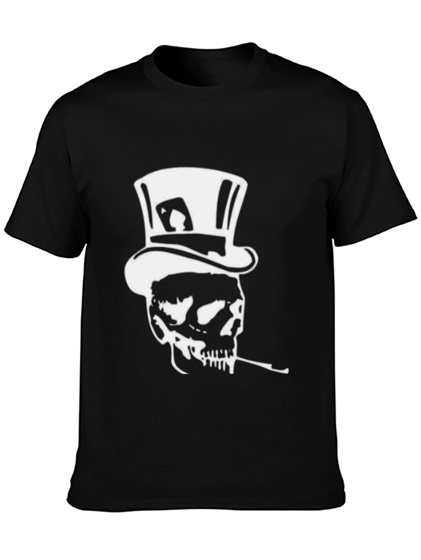 Skull in Top Hat Graphic Tee - Black
