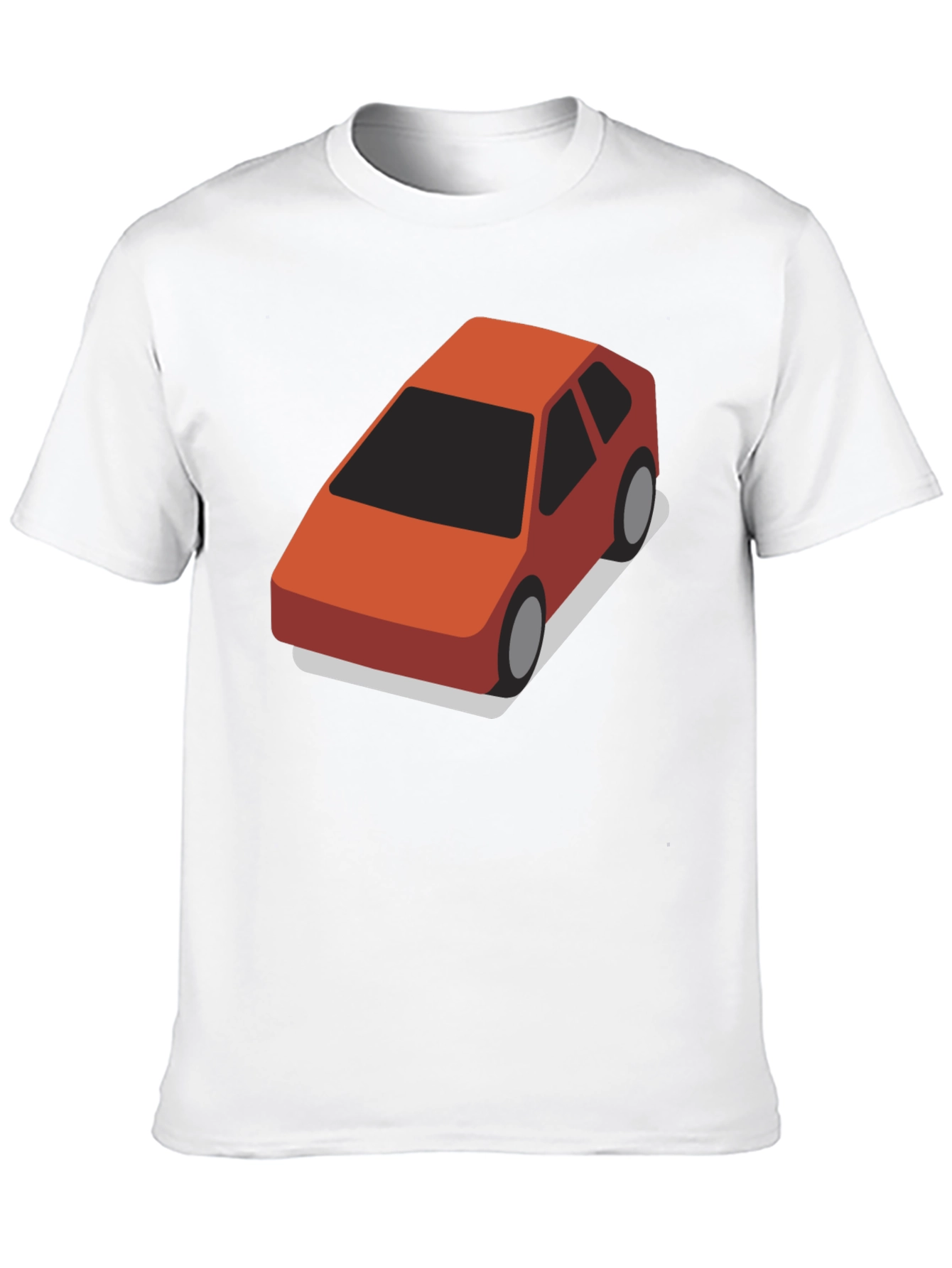 Isometric Car Graphic Tee - Black Cotton Blend T-Shirt