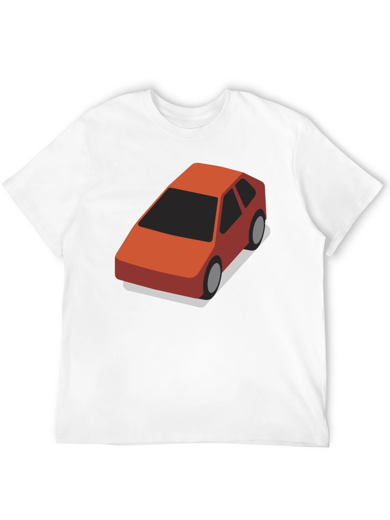 Isometric Car Graphic Tee - Black Cotton Blend T-Shirt