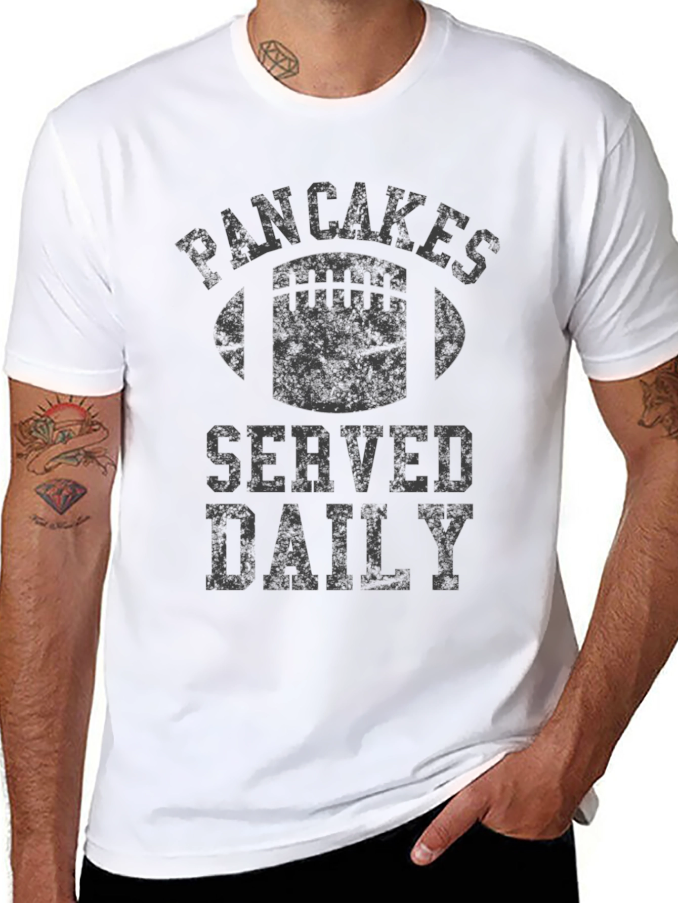Pancakes Served Daily Football Graphic Tee