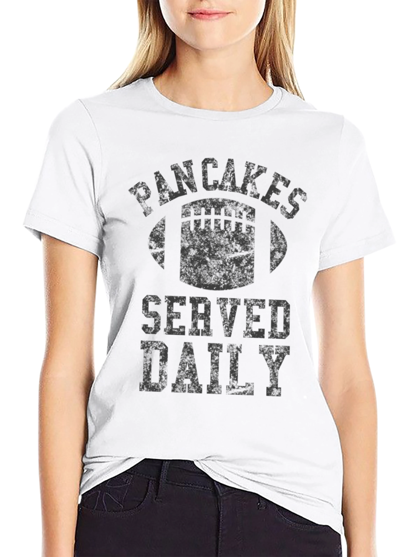 Pancakes Served Daily Football Graphic Tee