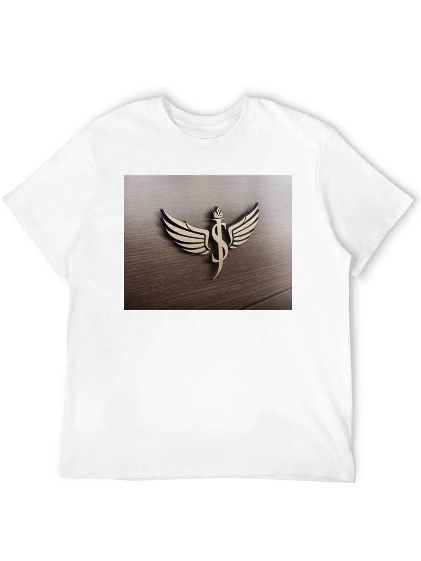 Winged Dollar Sign Crown Graphic T-Shirt - Black