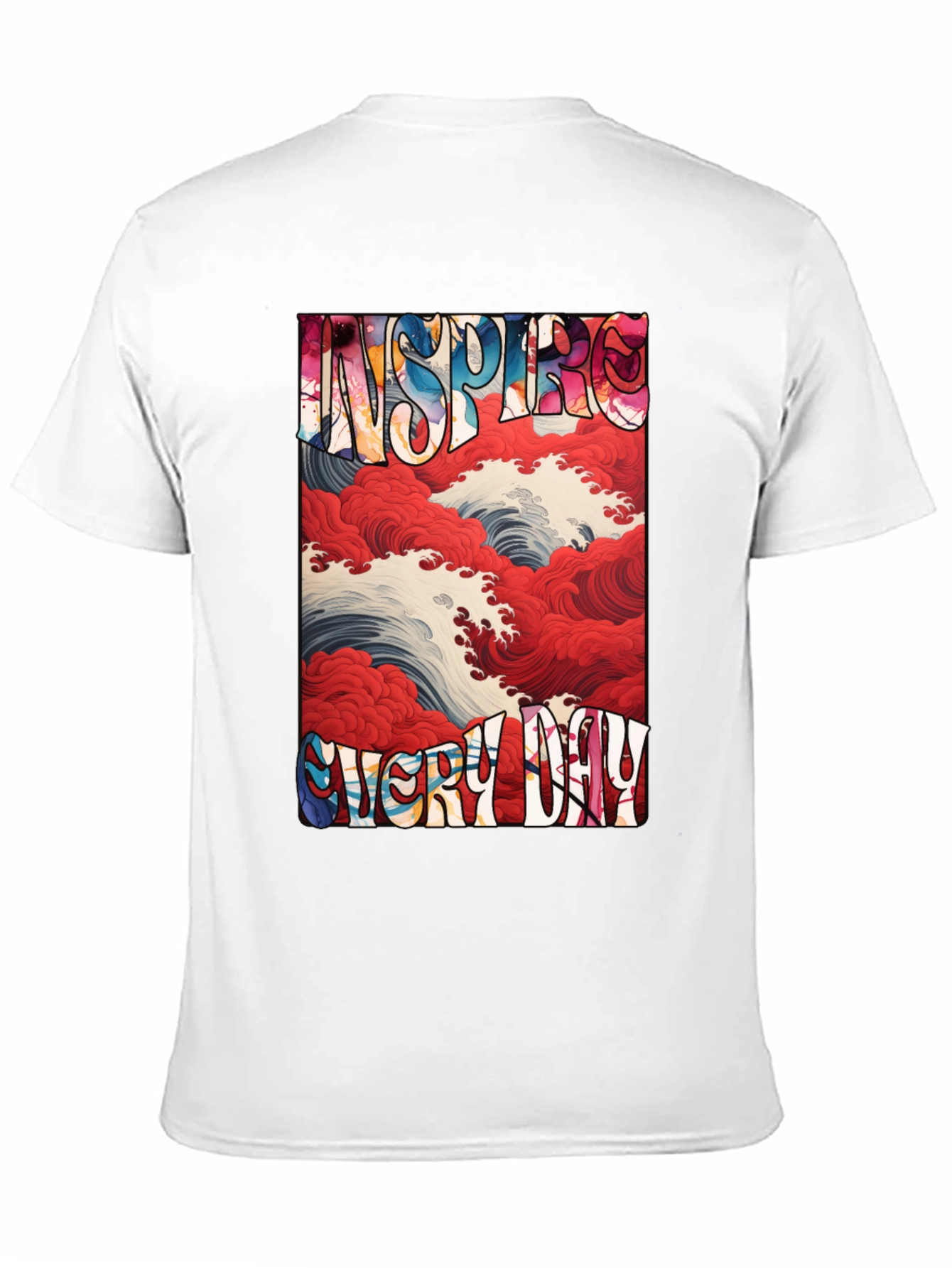 Inspire Every Day Graphic Tee - Artistic Wave Design