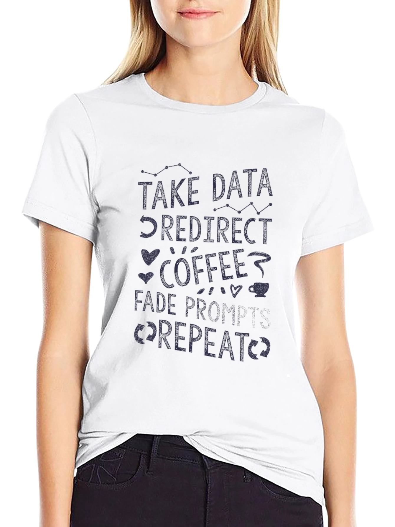 Data Coffee Repeat Graphic Tee - Black