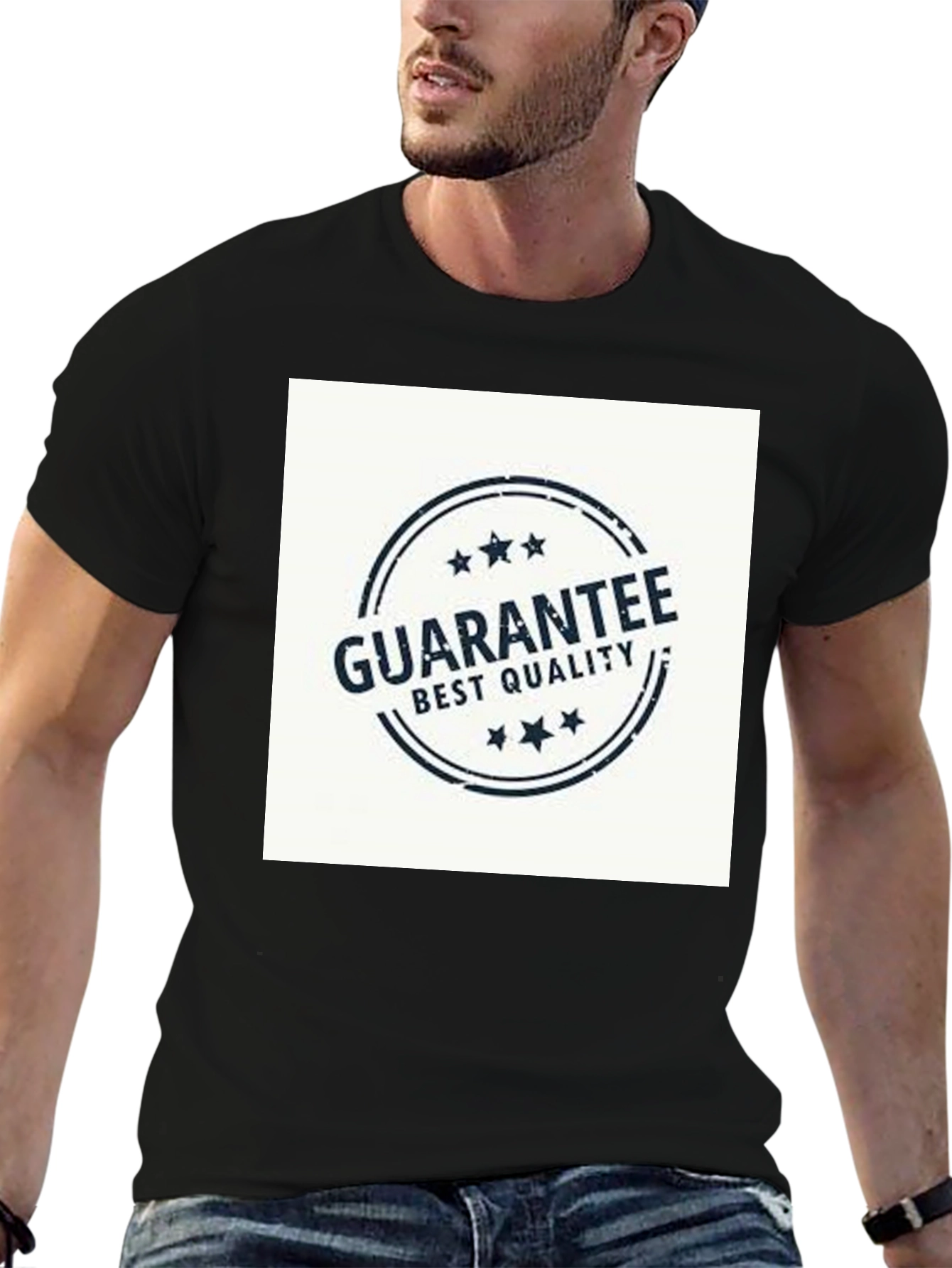 Mens Black T-Shirt - Guarantee Best Quality Print