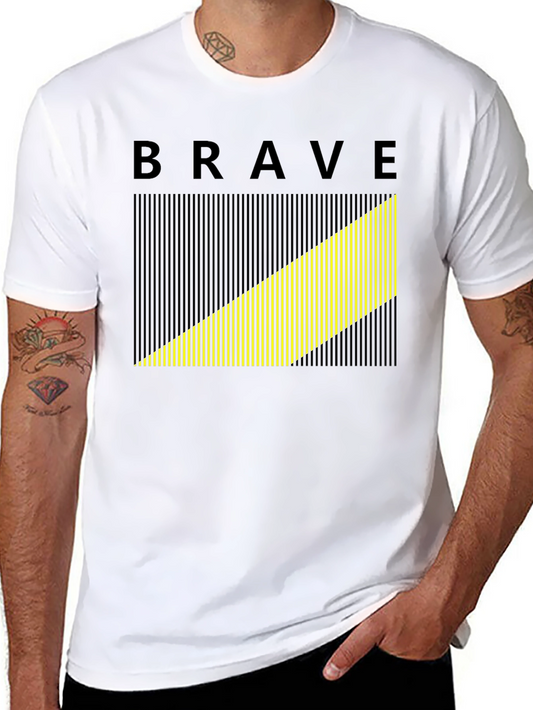 Brave Graphic Print Mens Black T-Shirt