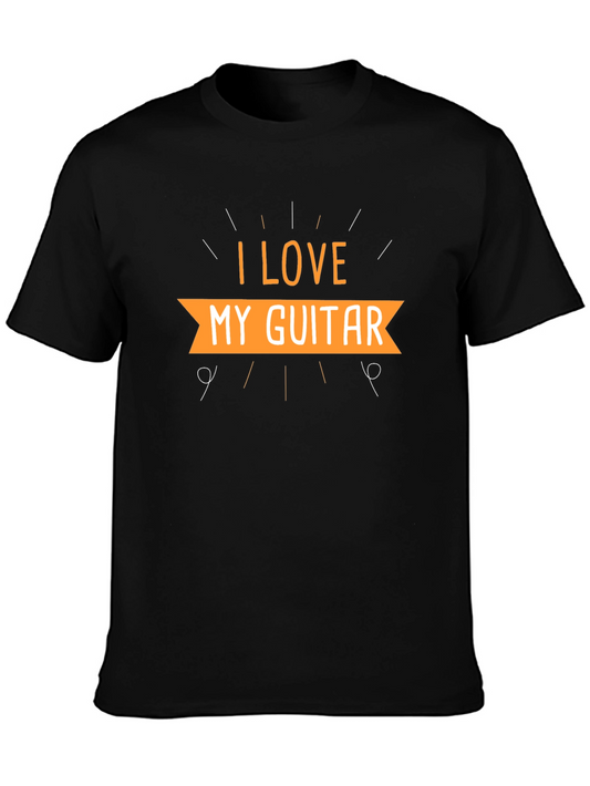 I Love My Guitar Black T-Shirt