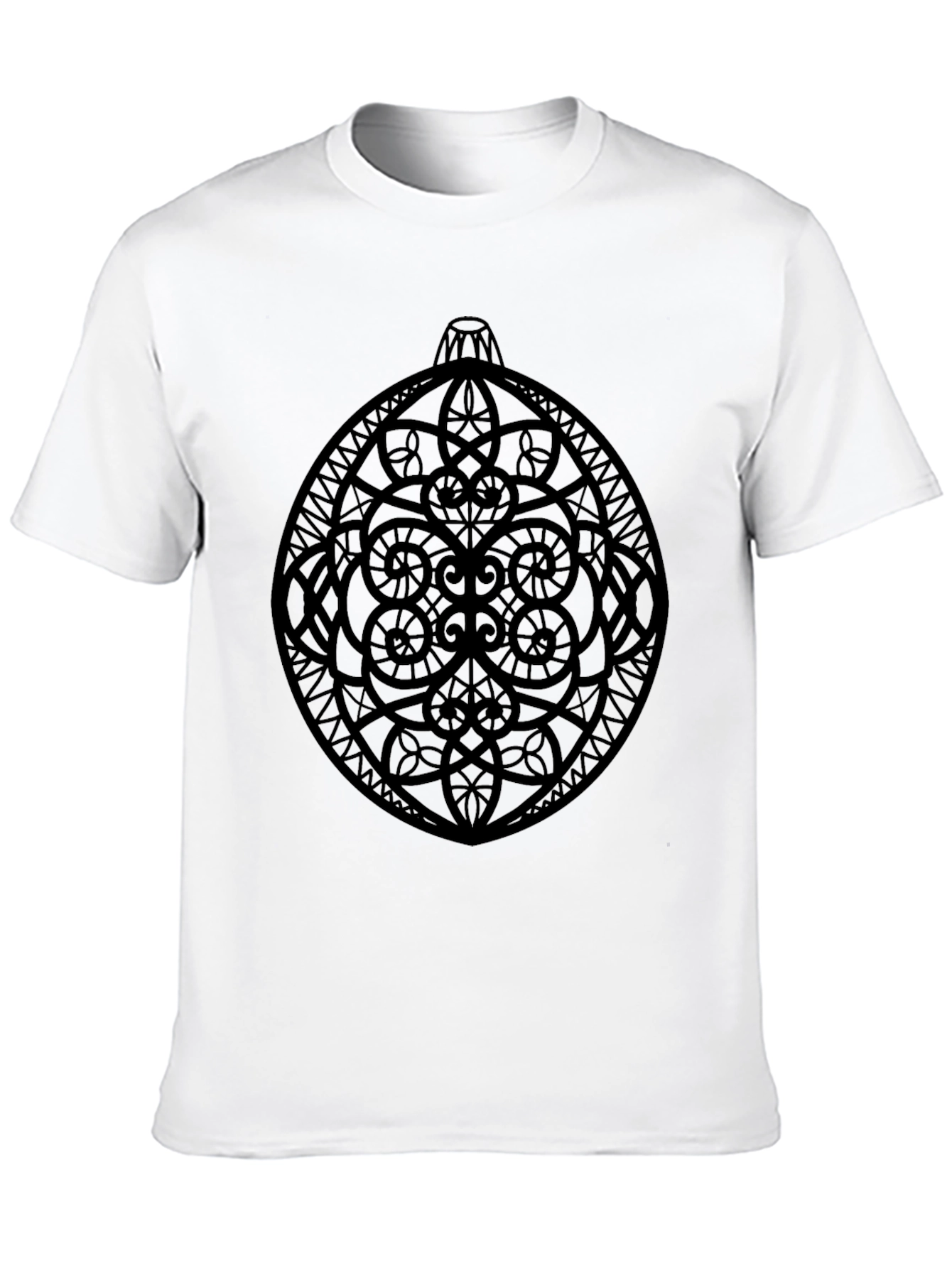 Ornament Graphic Tee - Stylish Black Cotton T-Shirt