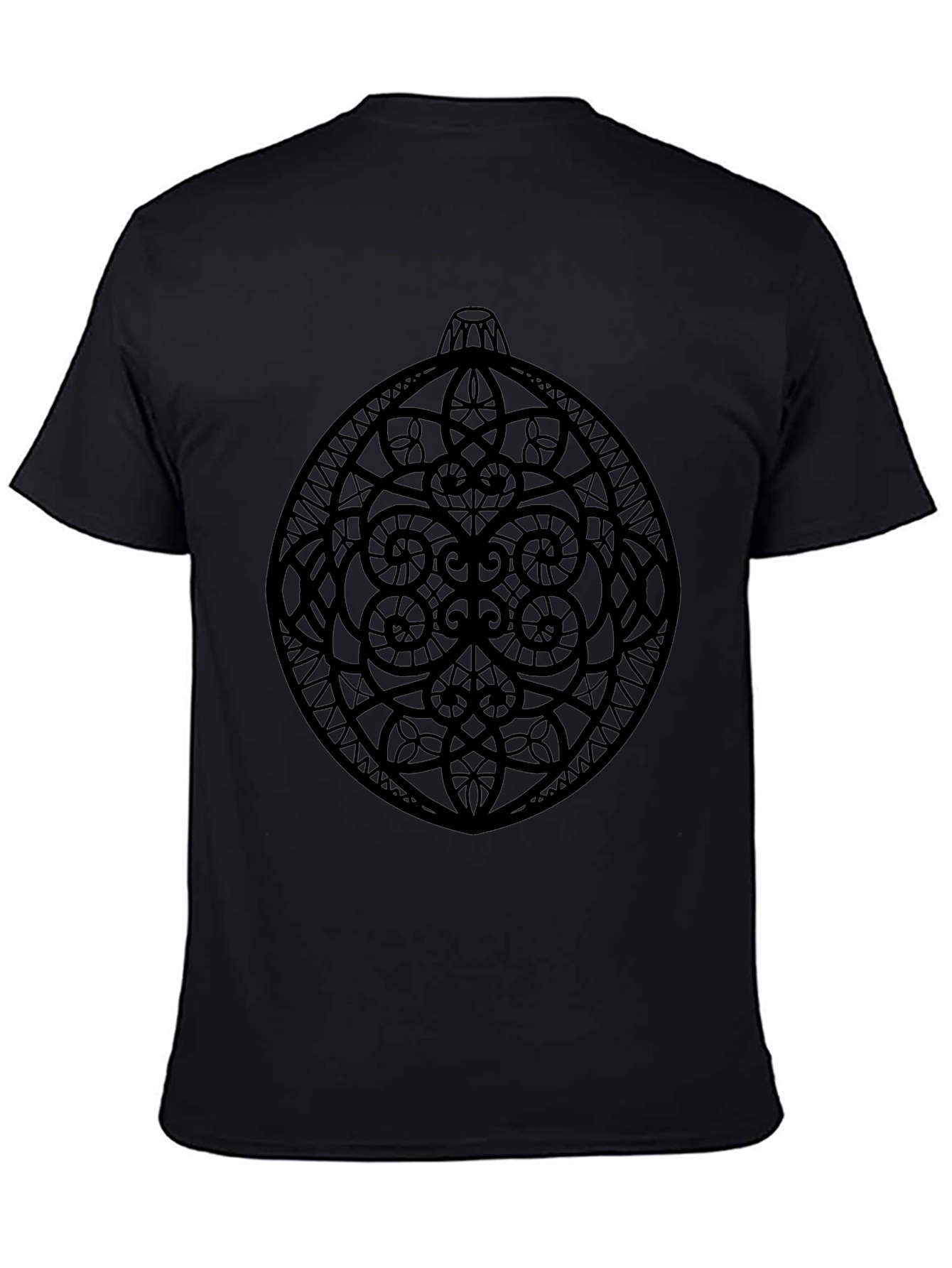 Ornament Graphic Tee - Stylish Black Cotton T-Shirt