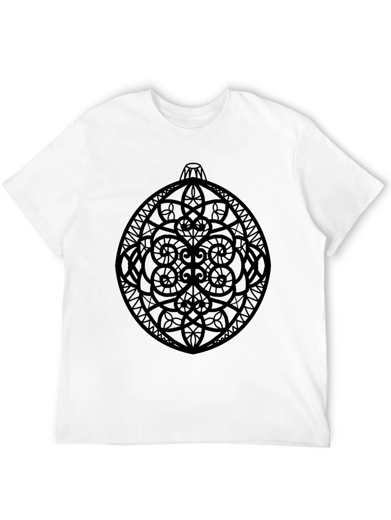 Ornament Graphic Tee - Stylish Black Cotton T-Shirt