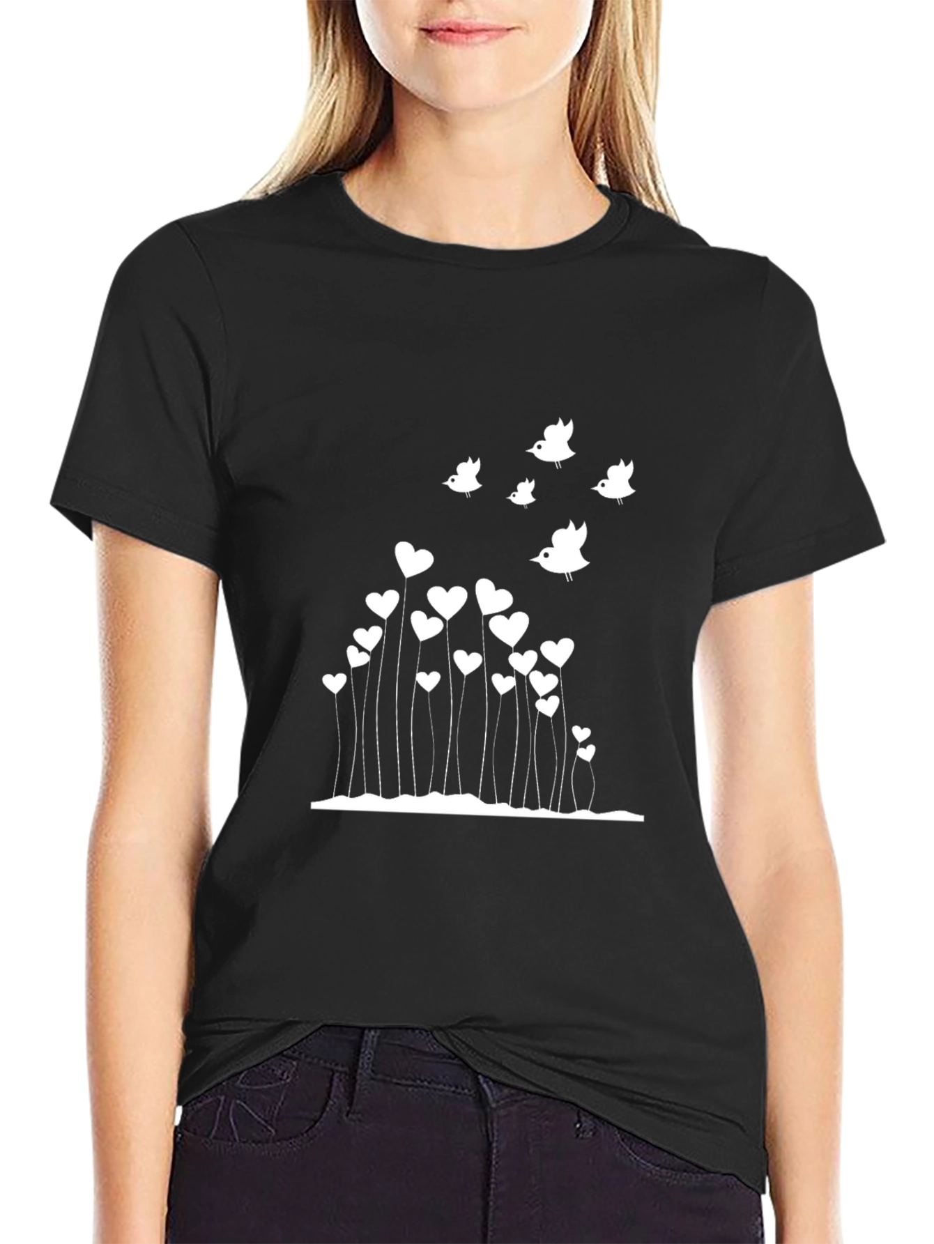 Heart & Birds Graphic Tee