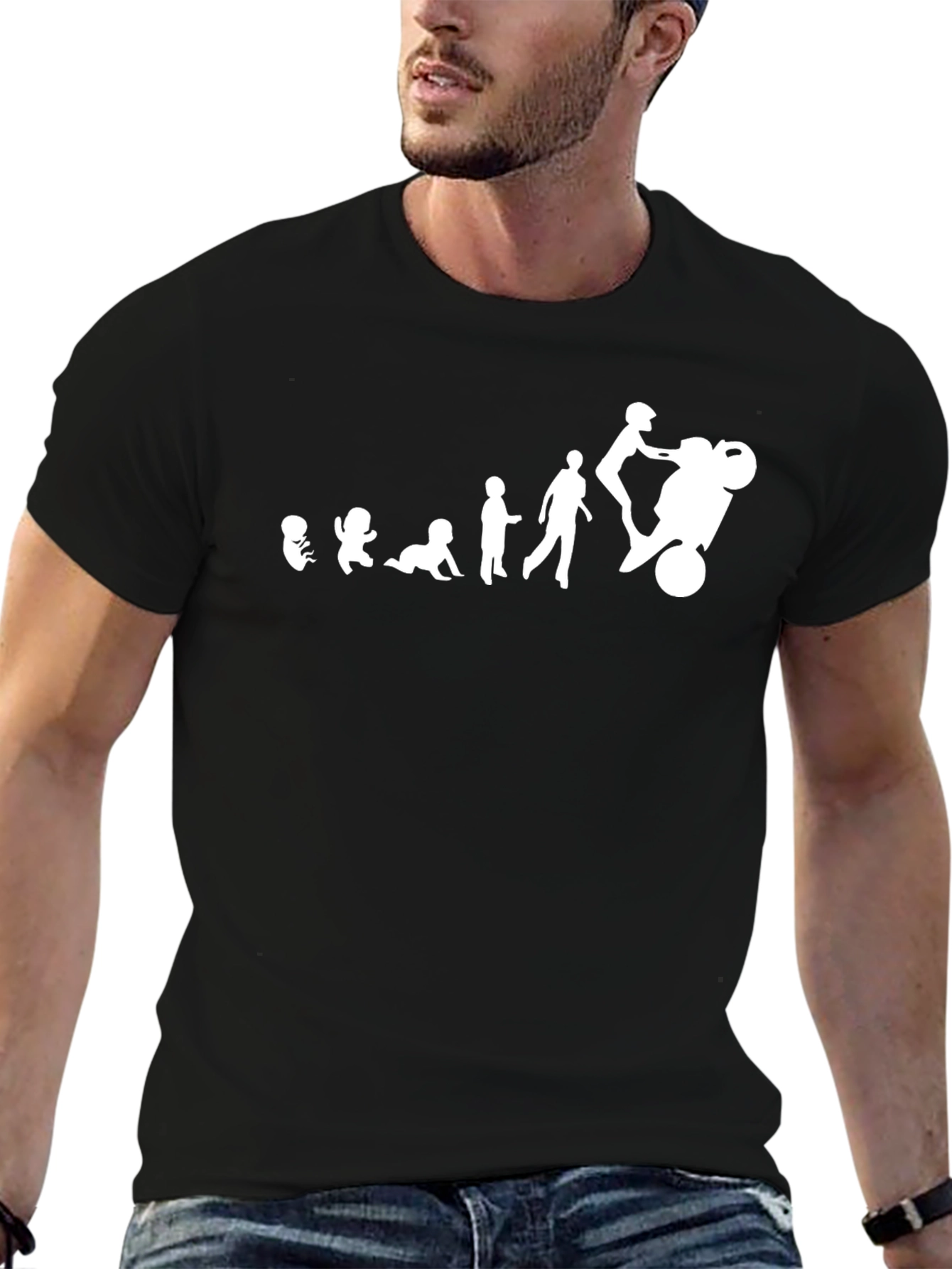 Evolution of a Rider T-Shirt: Black Graphic Tee