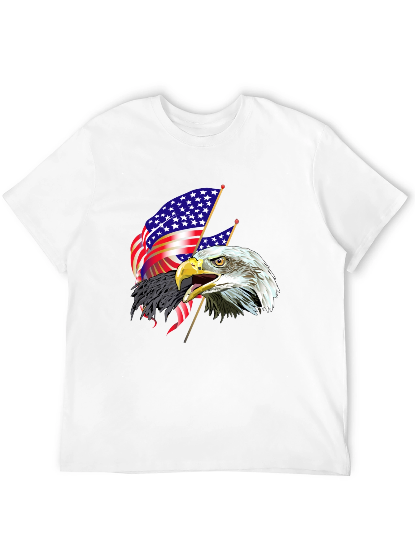 Patriotic Eagle & US Flag Graphic T-Shirt