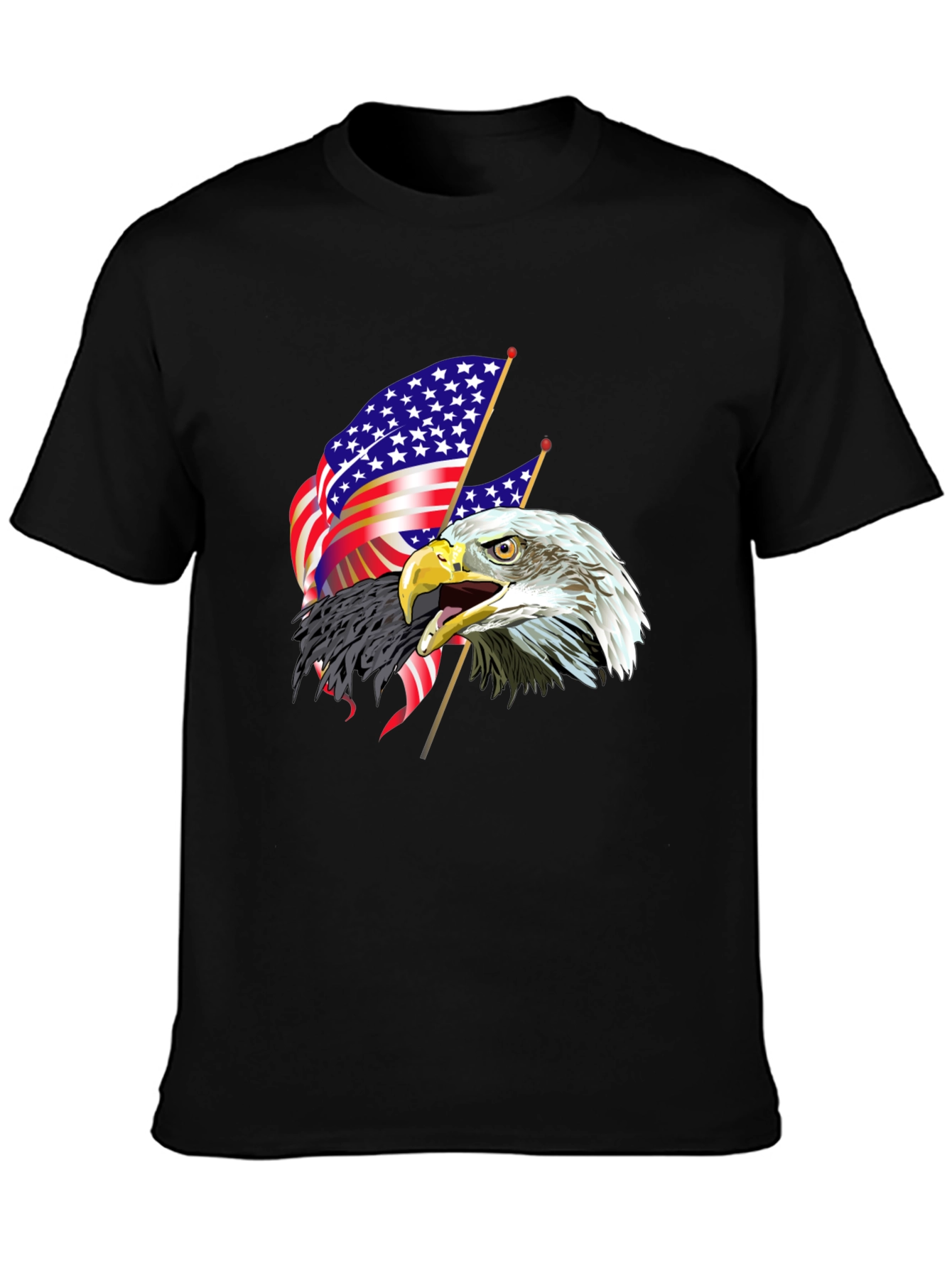 Patriotic Eagle & US Flag Graphic T-Shirt