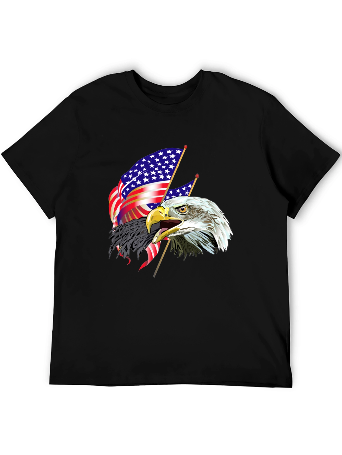 Patriotic Eagle & US Flag Graphic T-Shirt