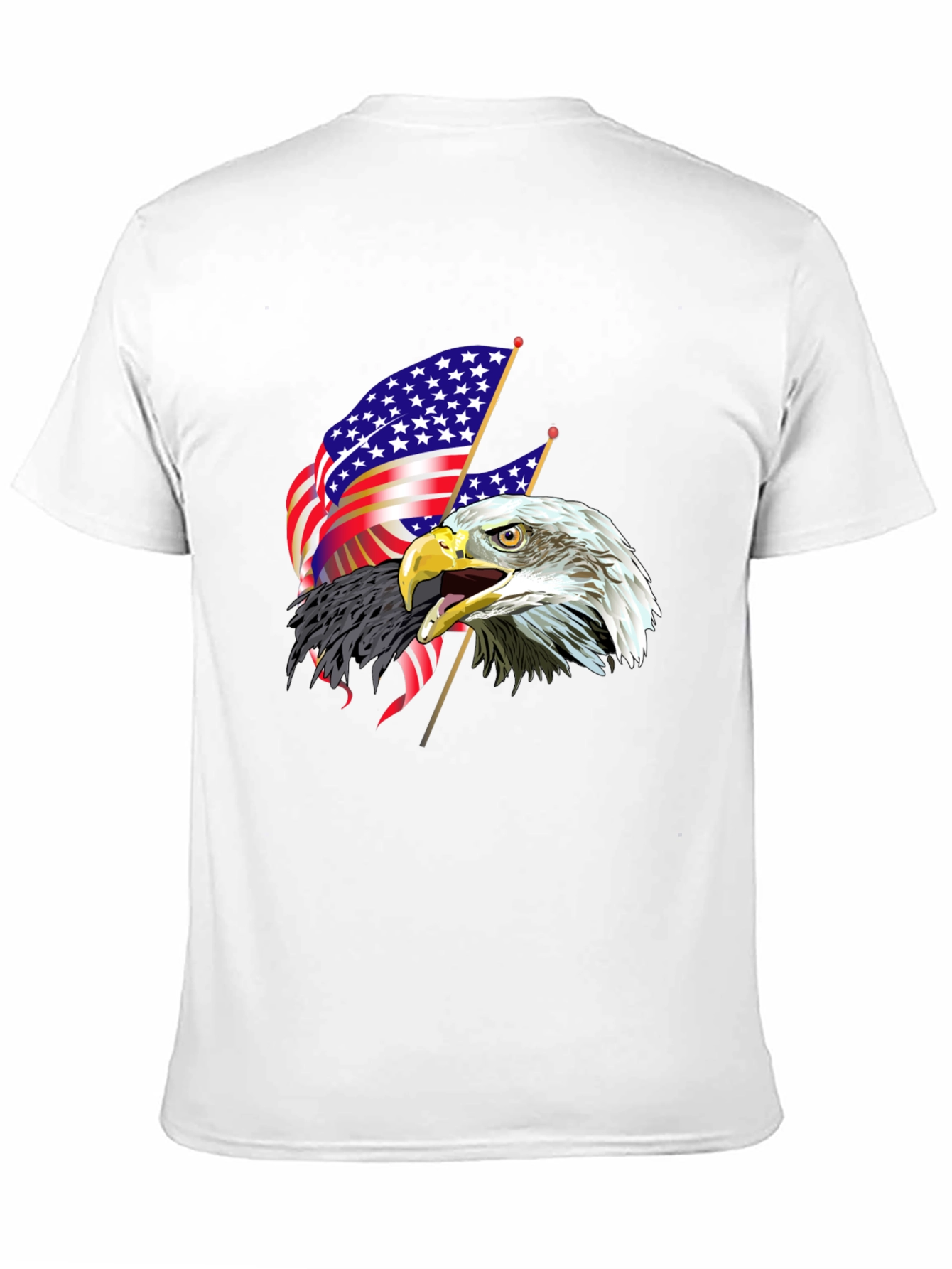 Patriotic Eagle & US Flag Graphic T-Shirt