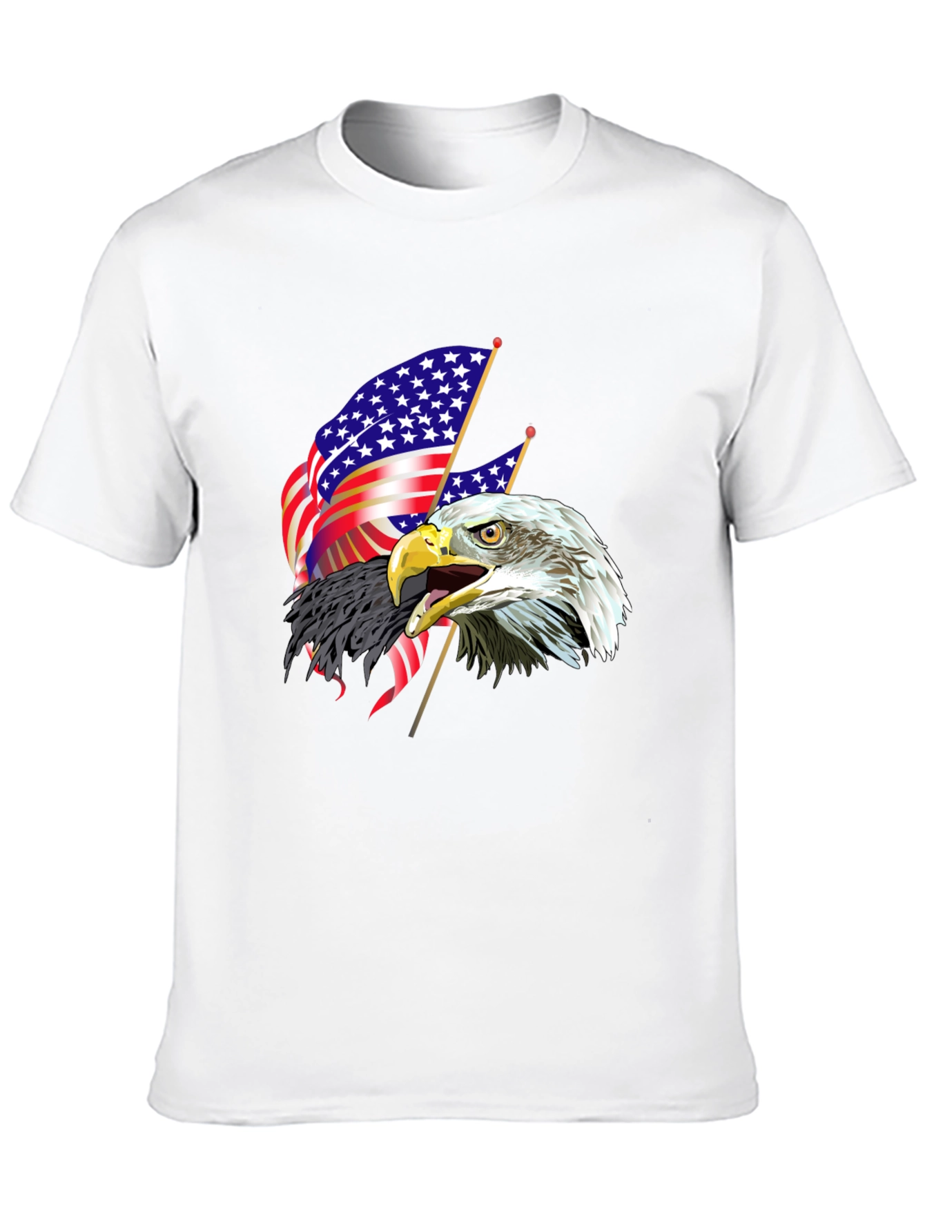 Patriotic Eagle & US Flag Graphic T-Shirt