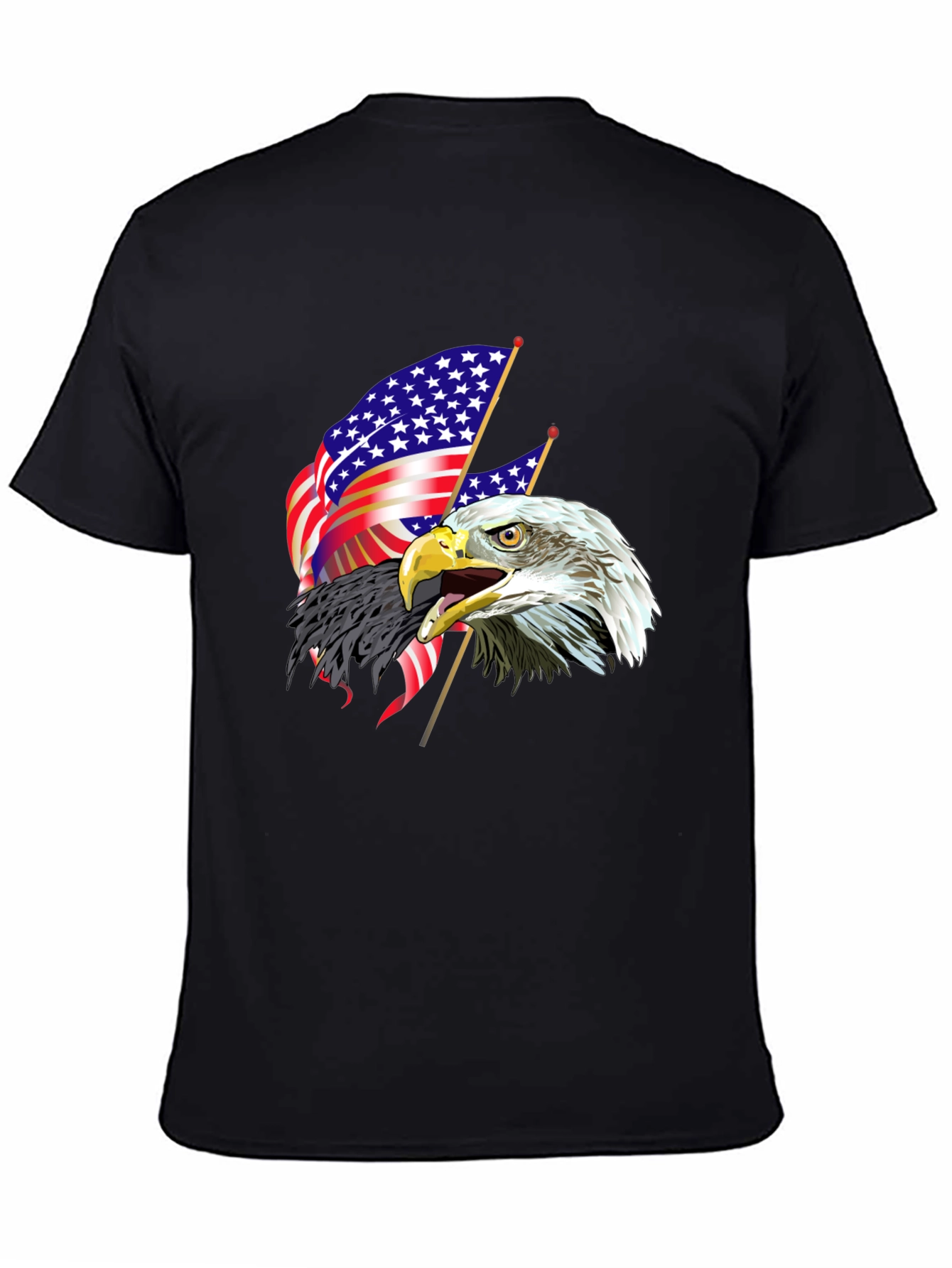 Patriotic Eagle & US Flag Graphic T-Shirt