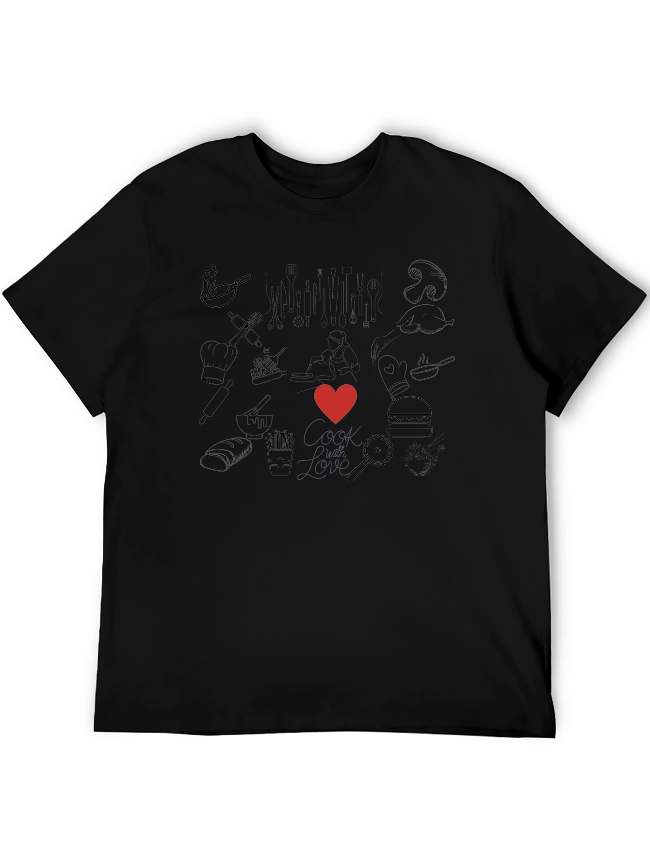 Foodie Love Black Graphic Tee