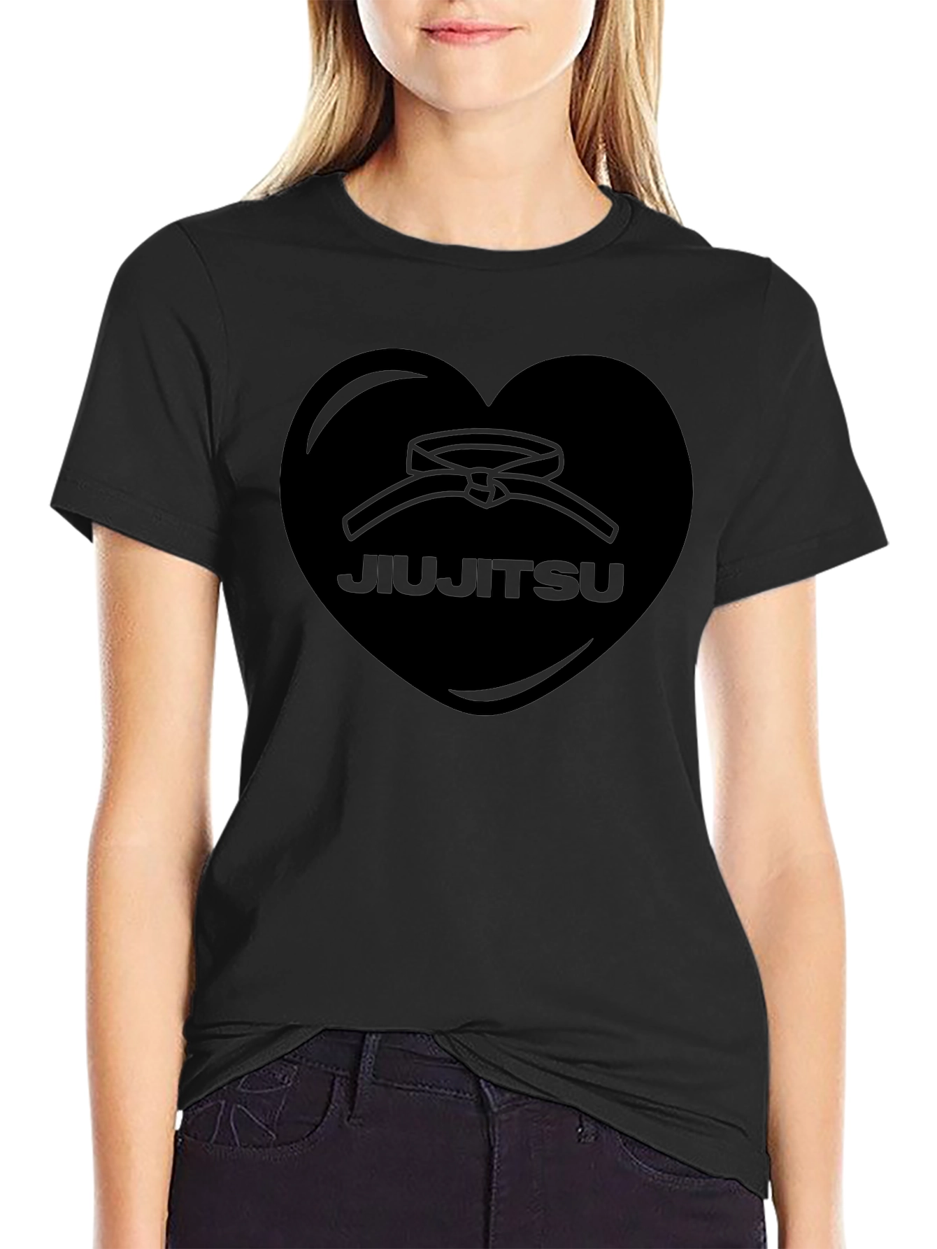 Jiu Jitsu Heart Graphic T-Shirt - Black