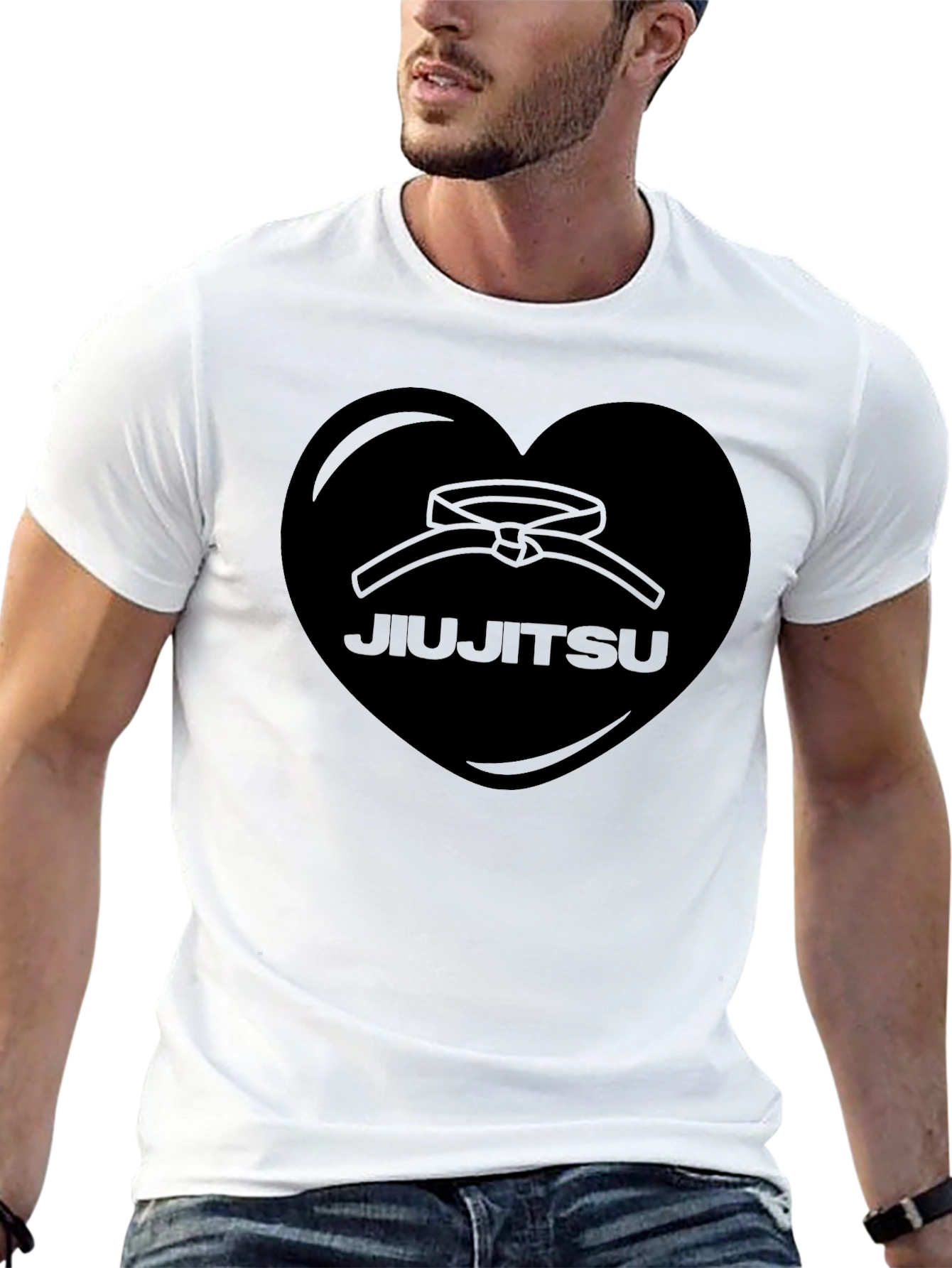 Jiu Jitsu Heart Graphic T-Shirt - Black