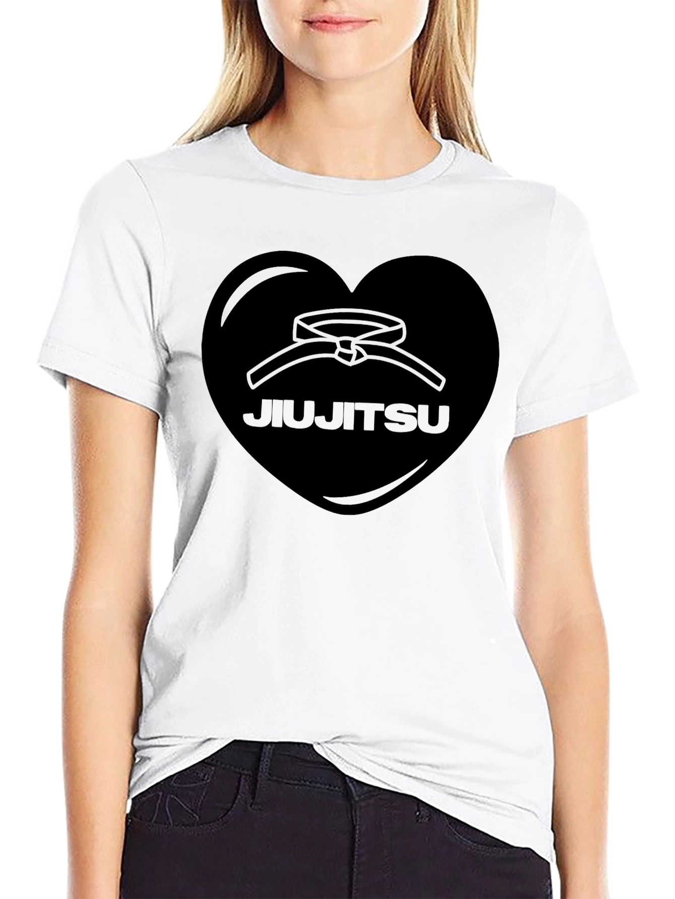 Jiu Jitsu Heart Graphic T-Shirt - Black