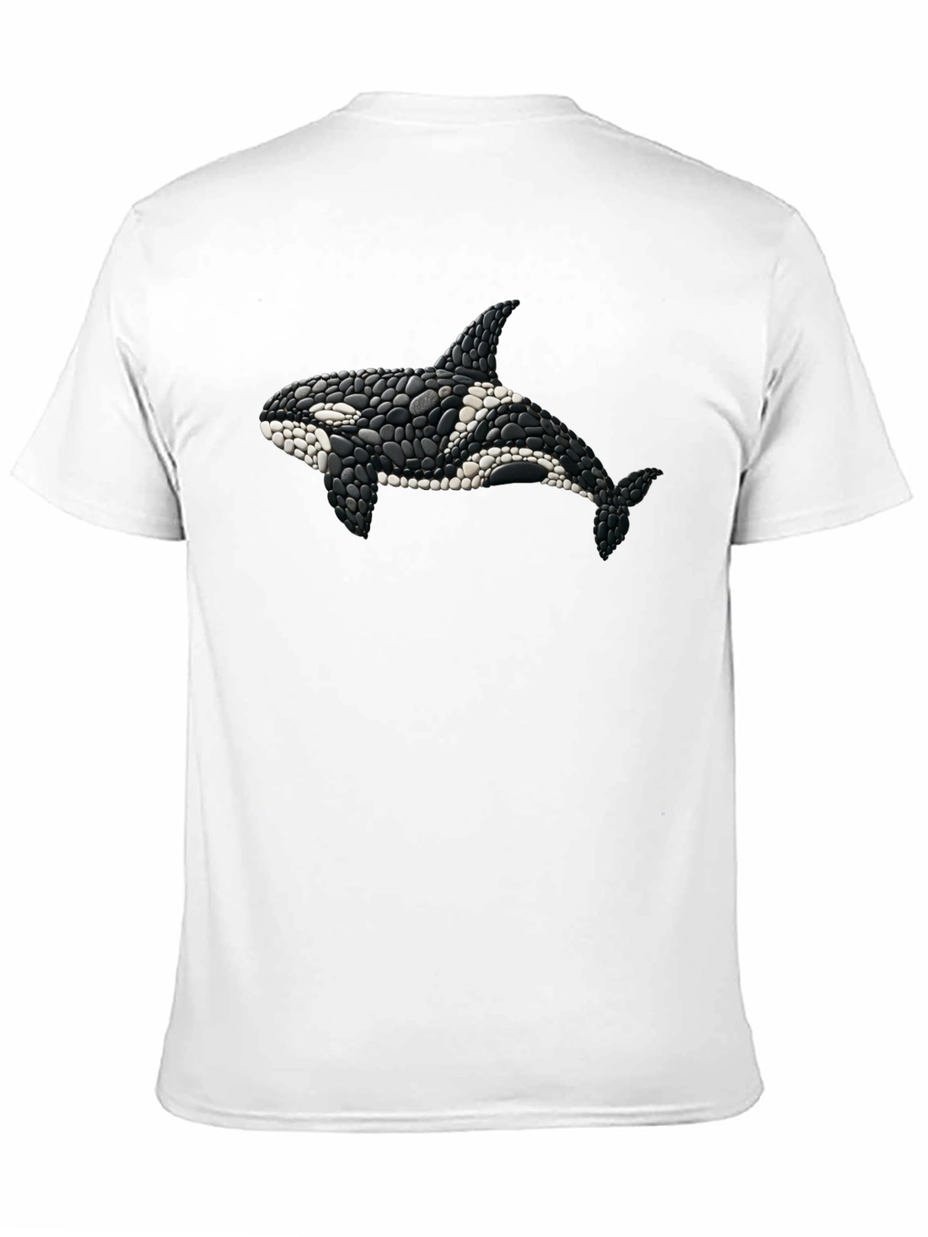 Orca Whale Stone Art Black T-Shirt