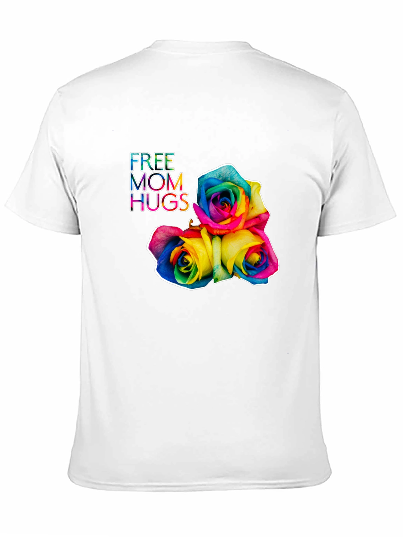 Free Mom Hugs Rainbow Roses Black T-Shirt