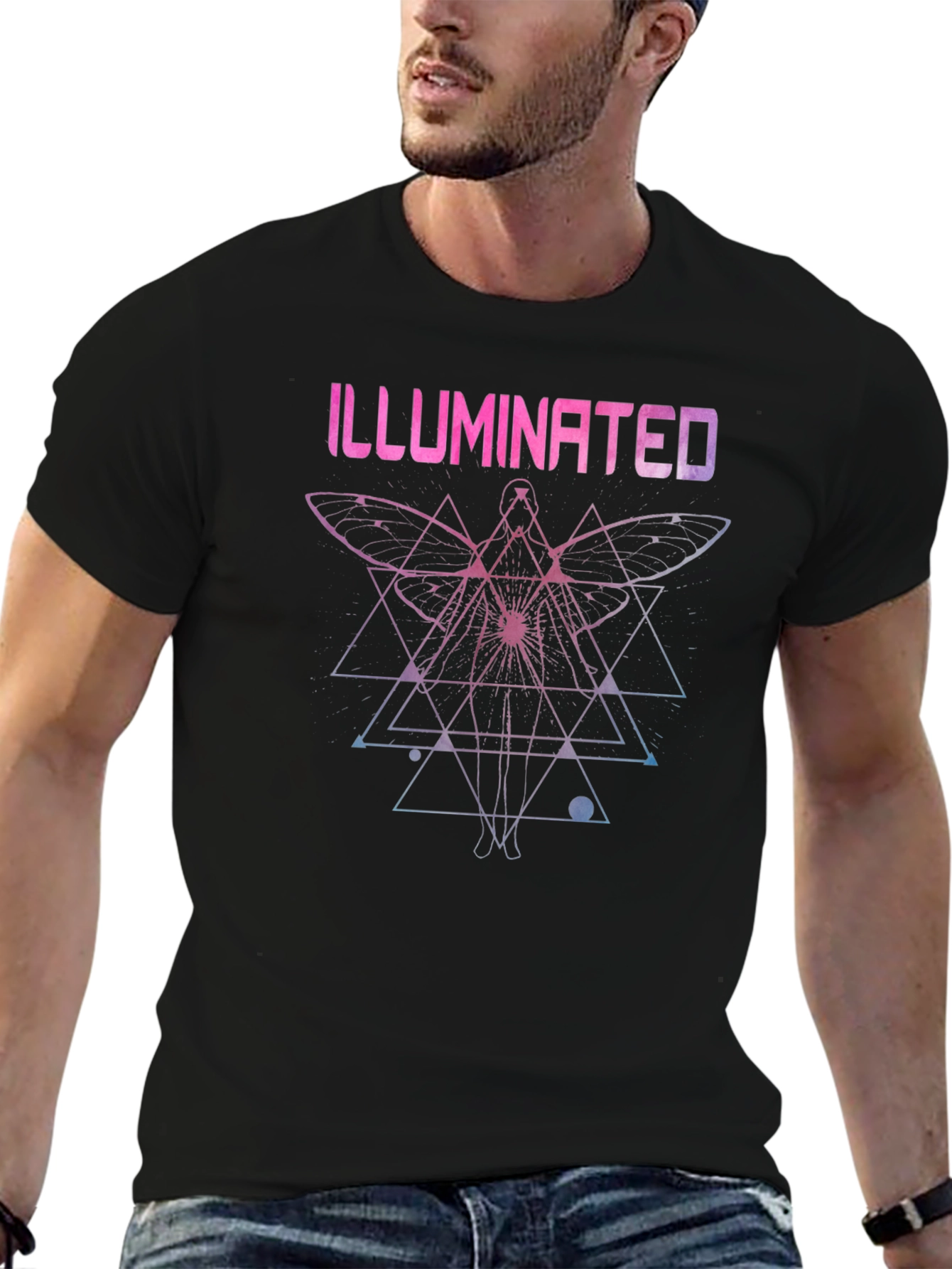 Illuminated Moth Graphic T-Shirt