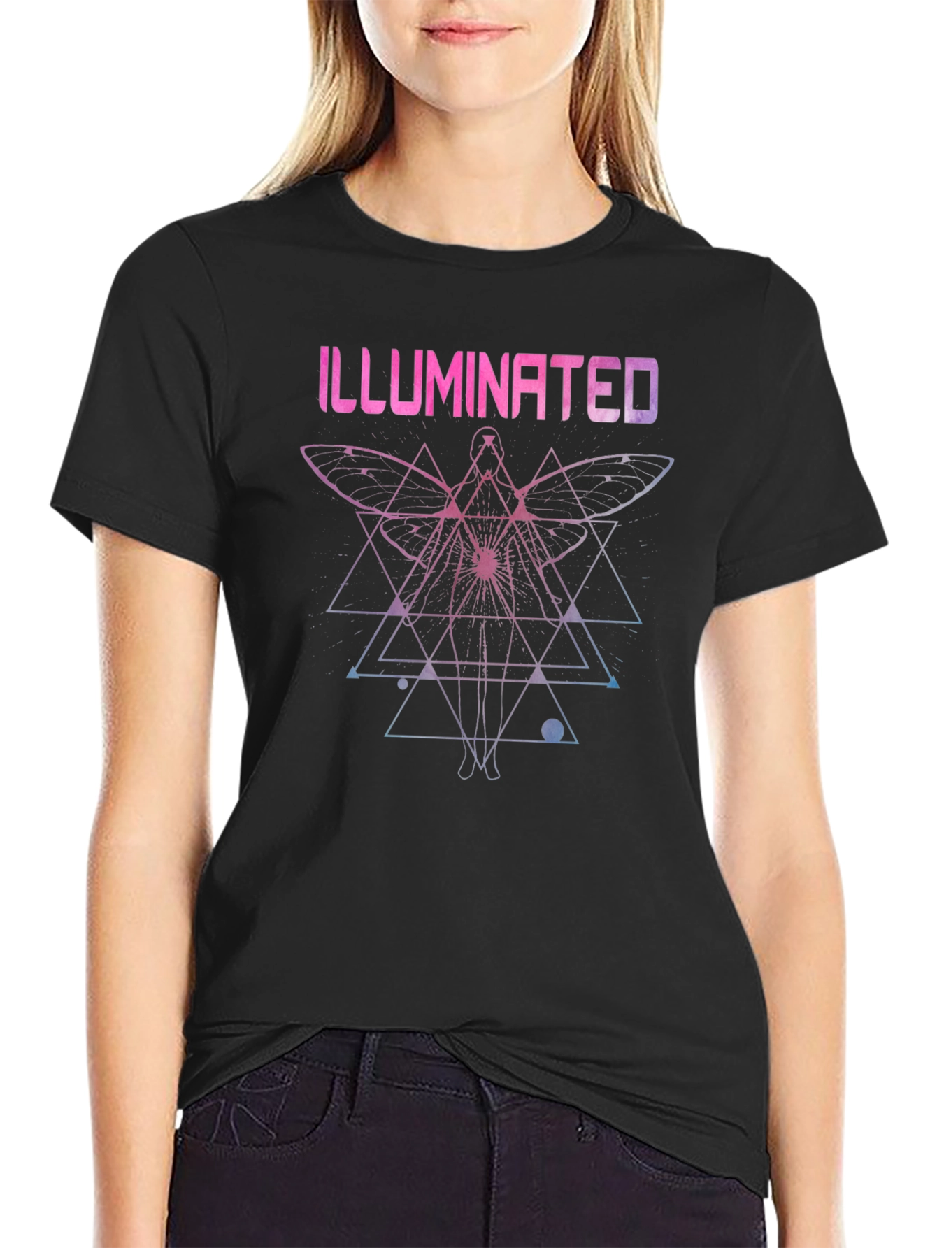 Illuminated Moth Graphic T-Shirt